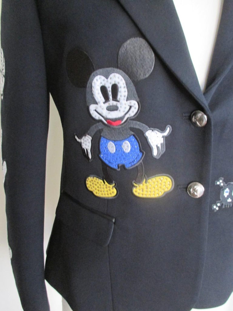 Verschrikkelijk Zonsverduistering verhoging Philippe Plein Black Jacket Mickey Mouse at 1stDibs
