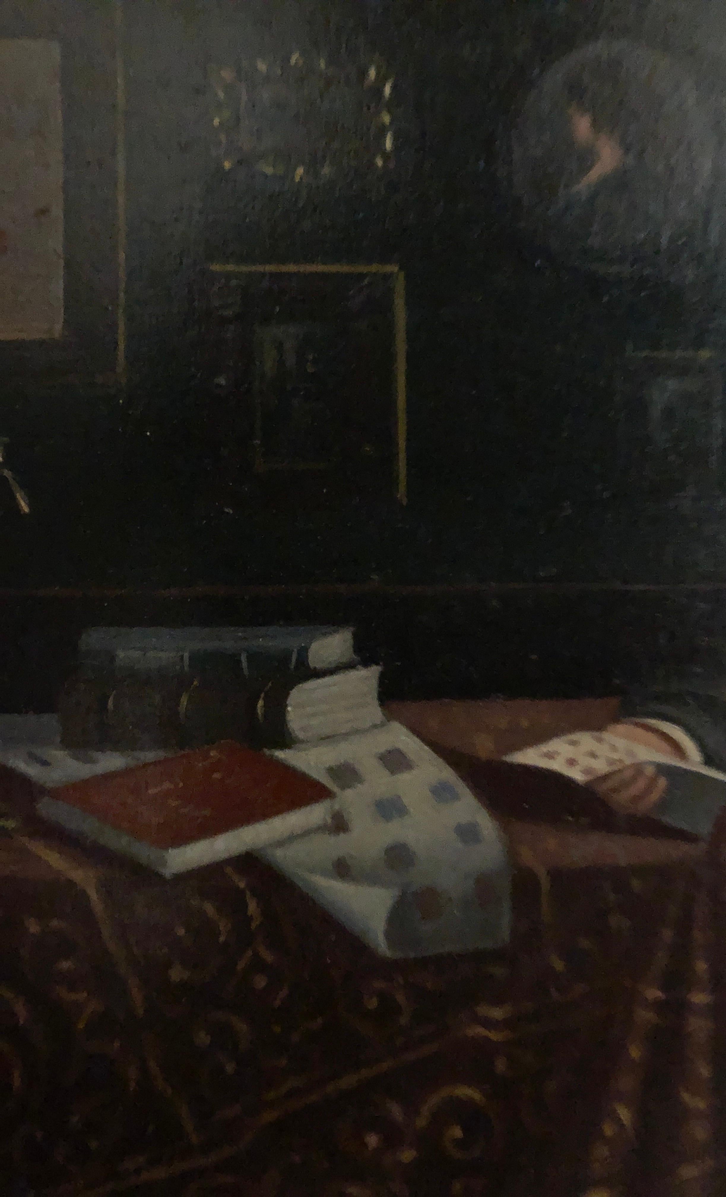 Il commerciante di antichità - Interior Painting Nero di Philippe Rossi