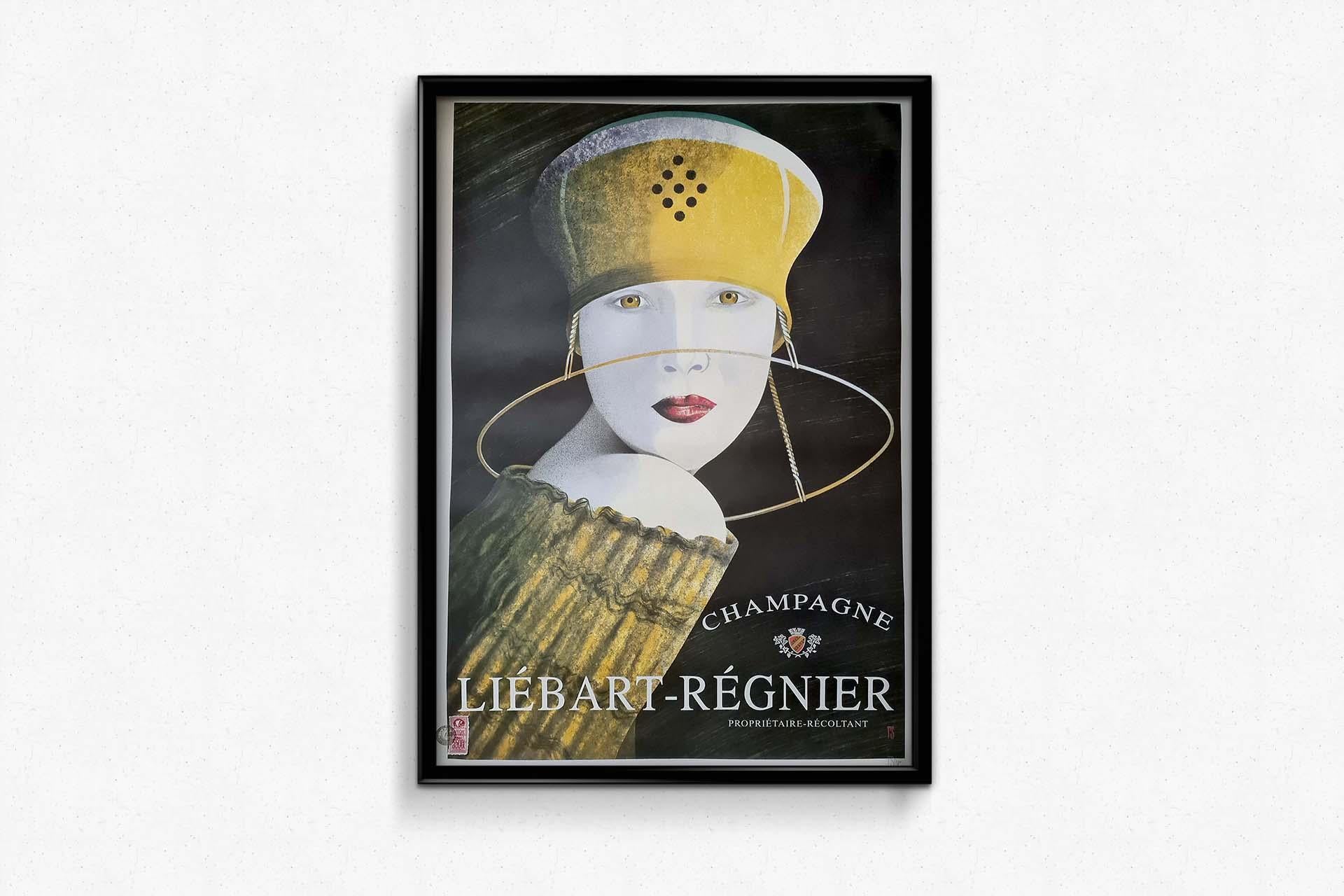 Original advertising poster by Philippe Sommer for Champagne Liébart Régnier For Sale 1