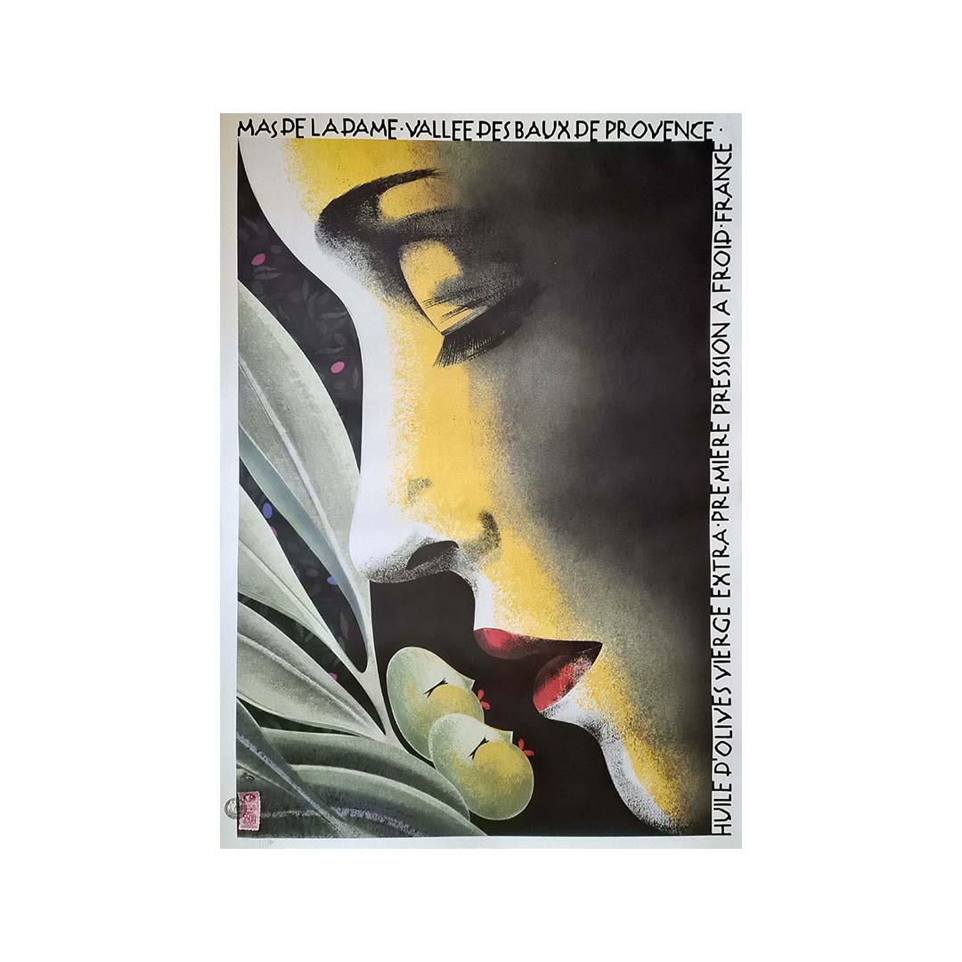 Original advertising poster by Philippe Sommer Mas de la Dame Huile d'olives For Sale 2