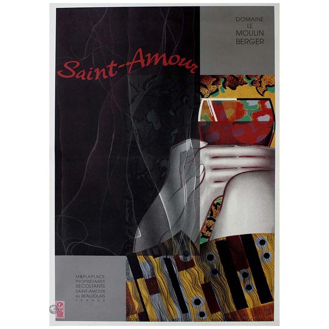 In the enchanting realm of wine artistry, Philippe Sommer's original poster for Saint Amour Domaine Le Moulin Berger unfolds as a visual symphony, transcending the boundaries of a mere advertisement.

Sommer's artistic eloquence delicately paints a