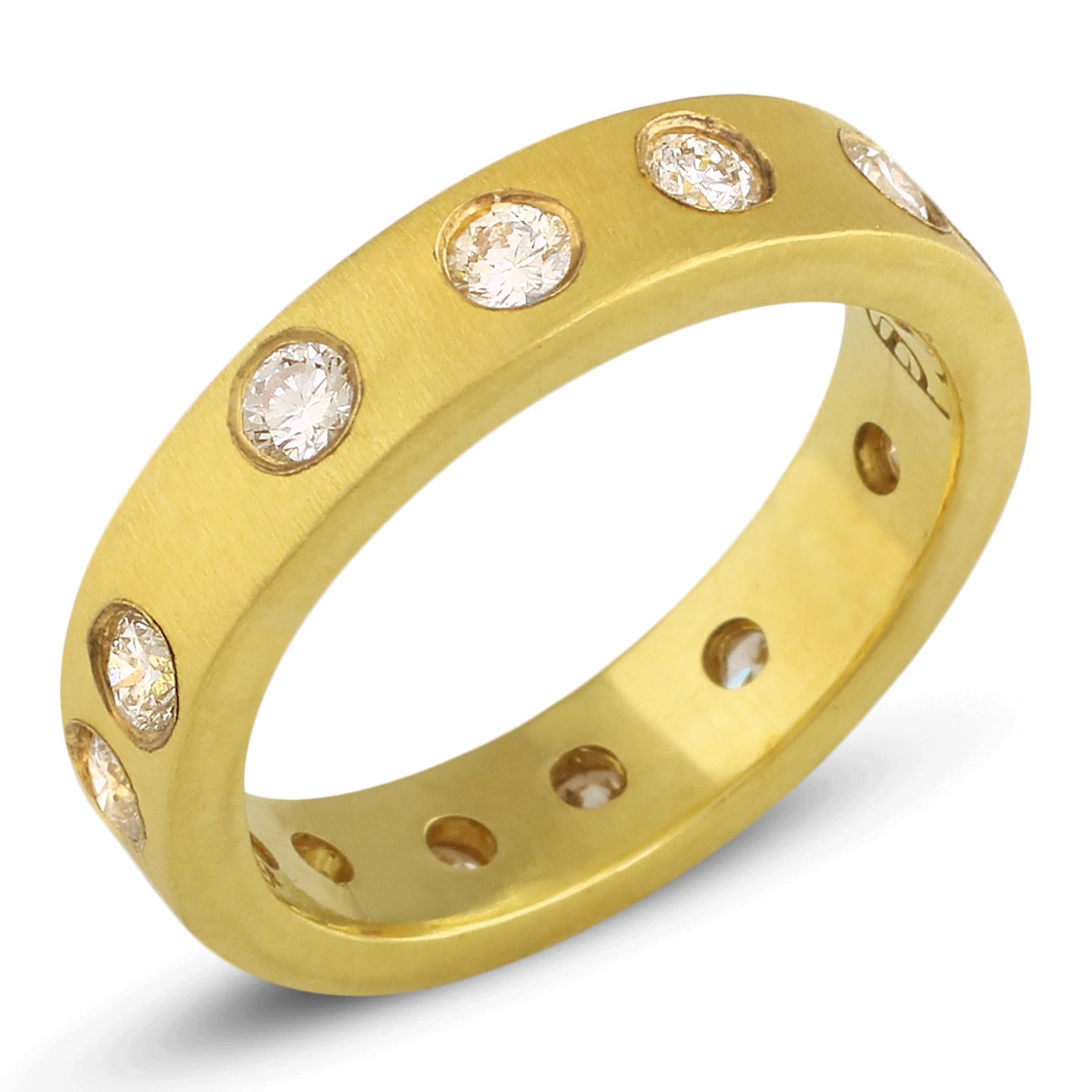 For Sale:  PHILIPPE SPENCER 20K Gold 5x2mm Band & “Lucky 13” COLORLESS Diamonds  3