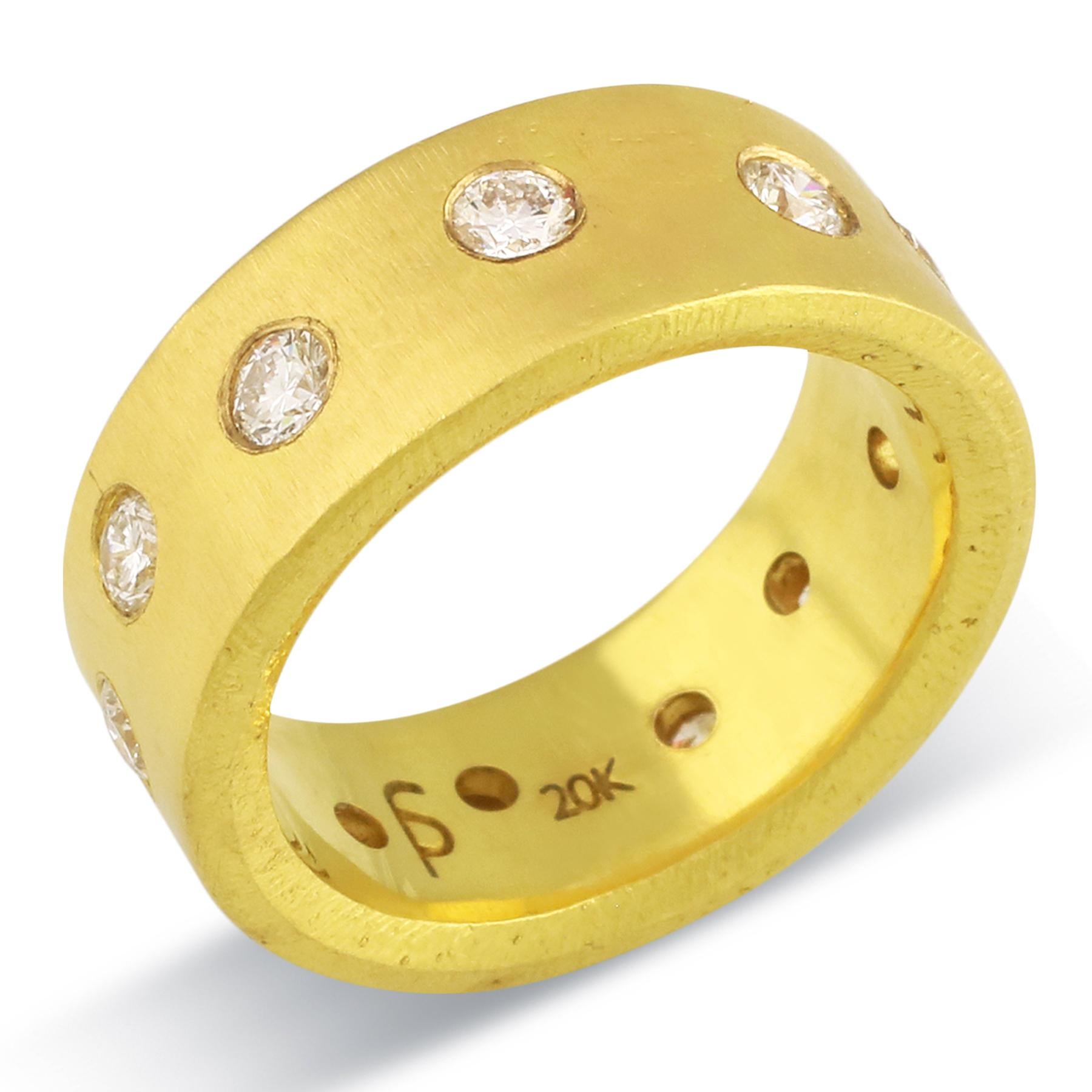 For Sale:  PHILIPPE SPENCER 20K Gold 8x2mm Band with 1.03 Ct. Tw. COLORLESS Diamonds 3