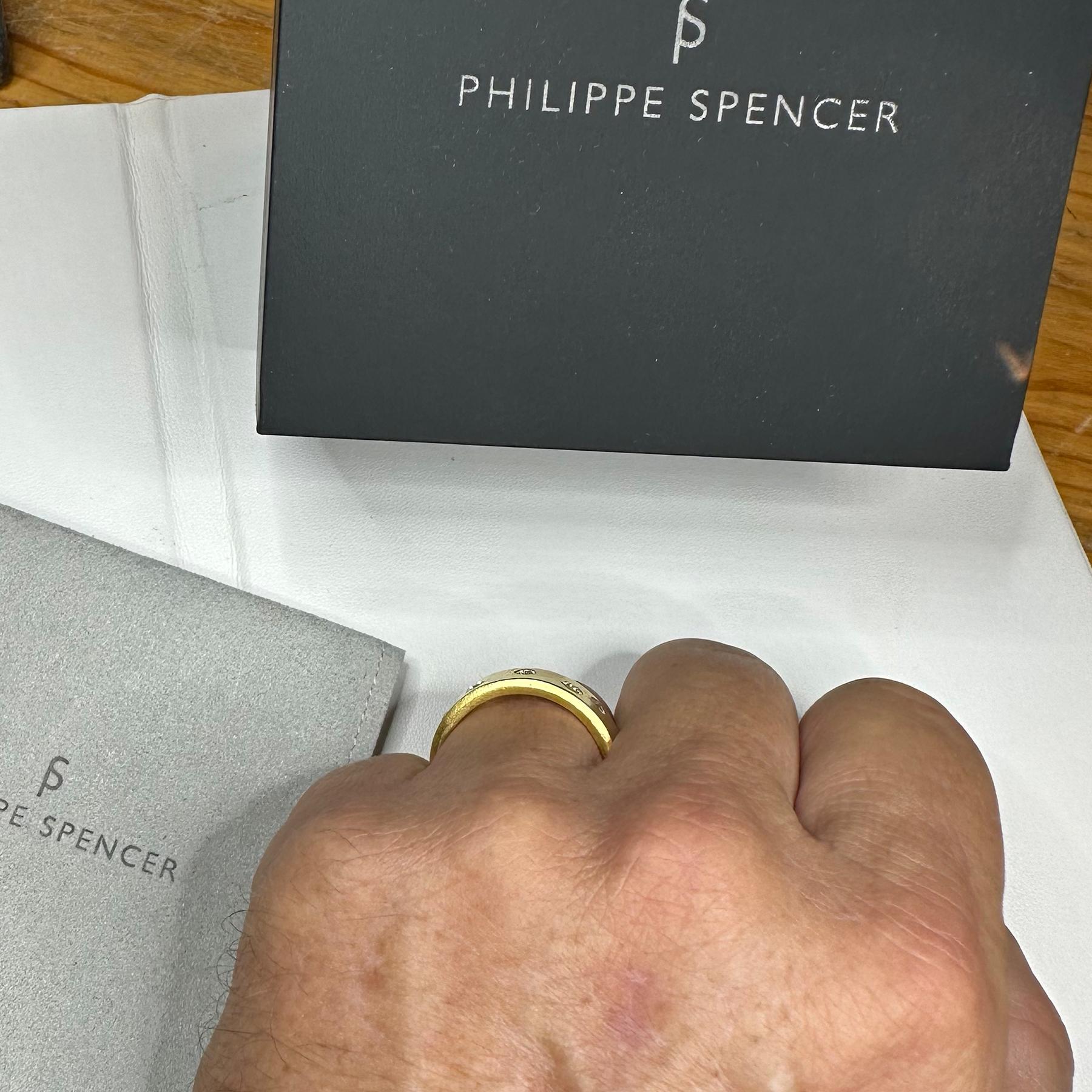 PHILIPPE SPENCER 20K Gold 8x2mm Band with 1.03 Ct. Tw. COLORLESS Diamonds For Sale 3