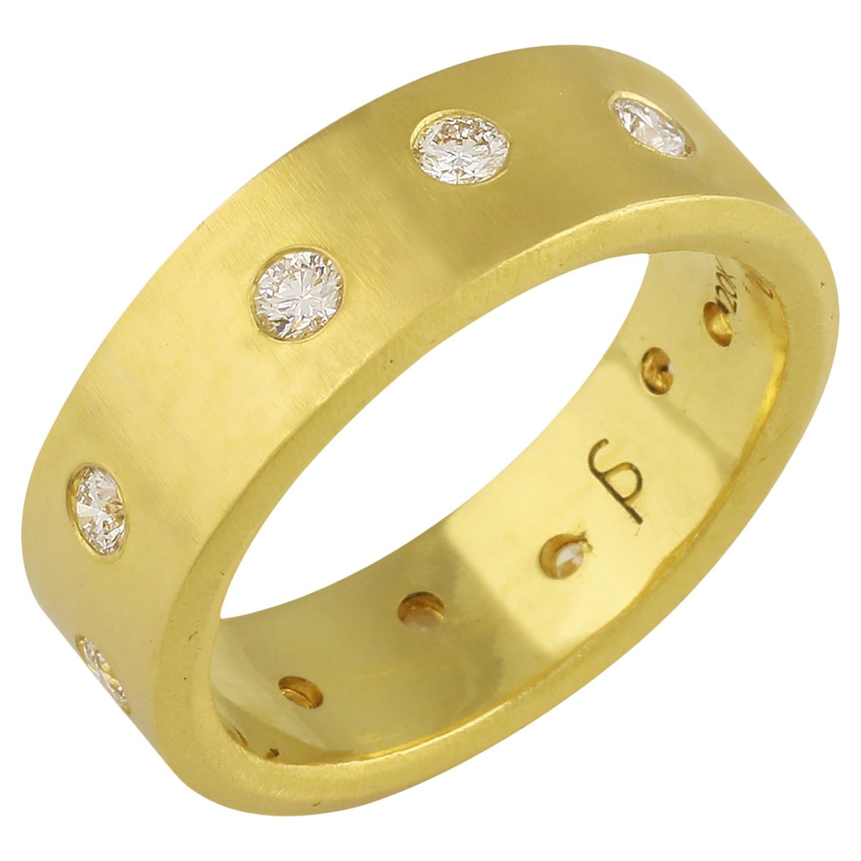 PHILIPPE SPENCER 20K Gold 8x2mm Band with 1.03 Ct. Tw. COLORLESS Diamonds For Sale