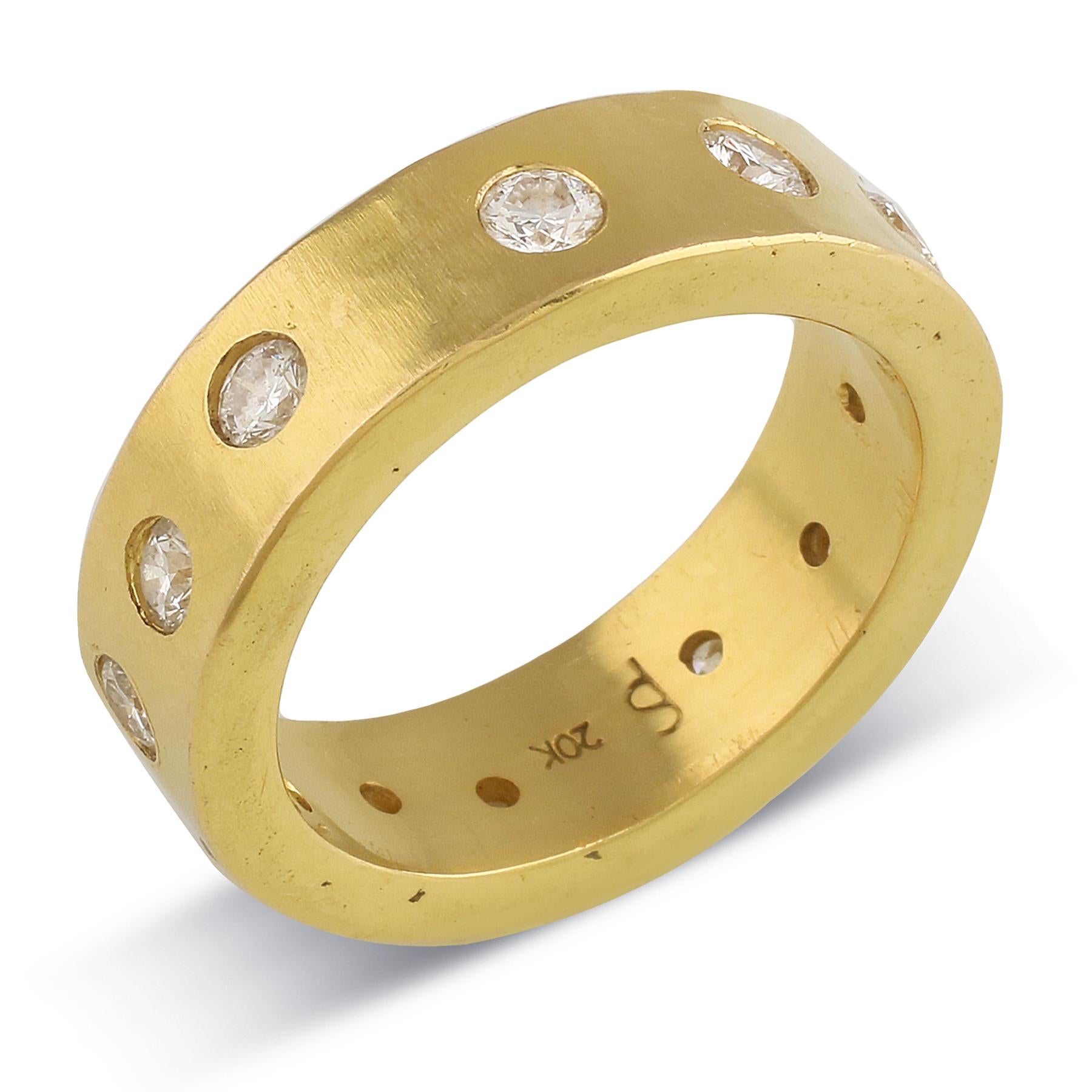 For Sale:  PHILIPPE SPENCER 20K Gold Hand-Forged Men's Ring and 2.16 Ct. Colorless Diamonds 3