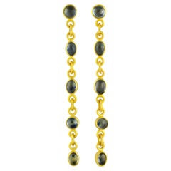 PHILIPPE SPENCER 22K & 20K Gold with 7.97 Ct. Sapphire Statement Earrings