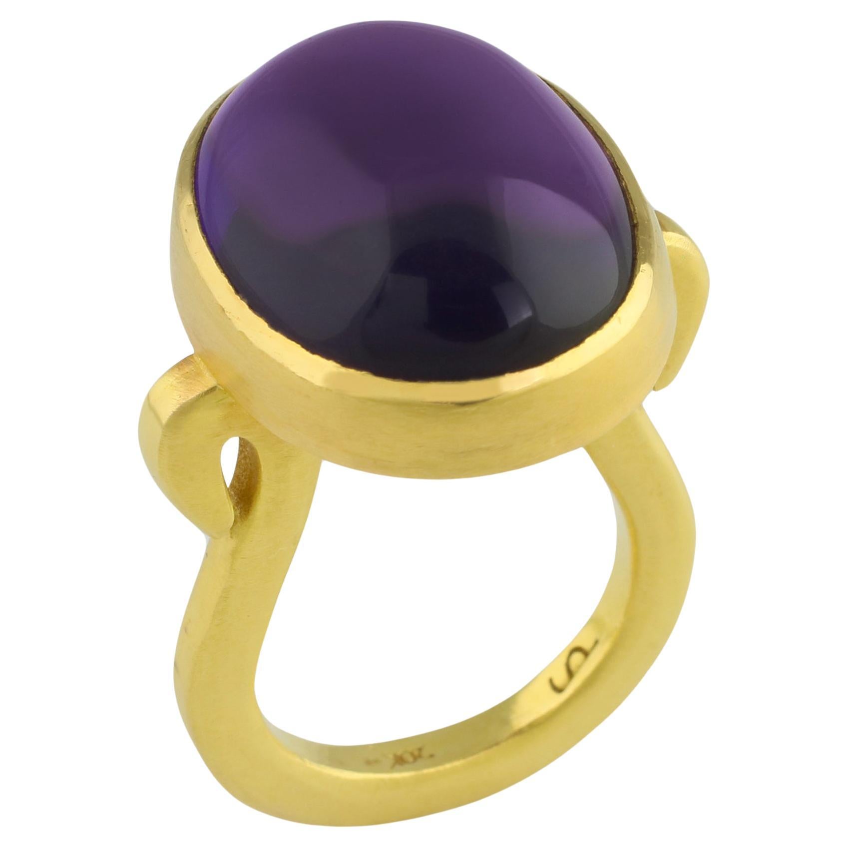 PHILIPPE SPENCER 23.73 Ct. Amethyst in 22K and 20K Gold Statement Ring For Sale