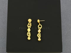 PHILIPPE SPENCER  3/4 Ct. Tw. Colorless Diamonds & Pure 20K Gold  Earrings