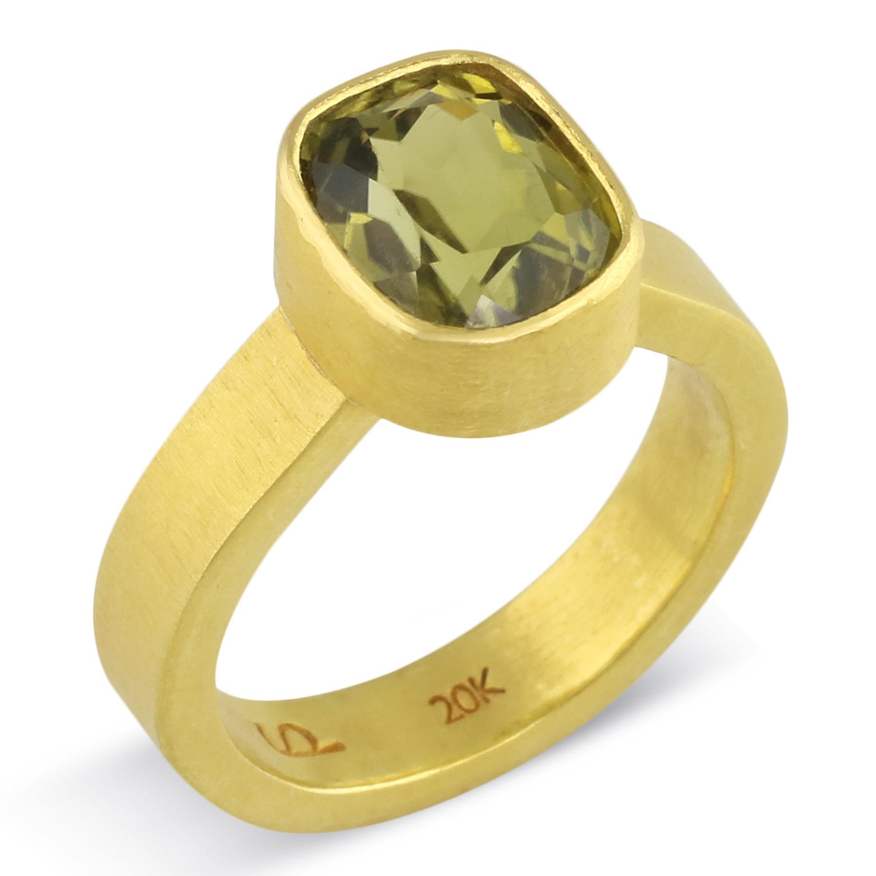 Artisan PHILIPPE SPENCER 3.04 Ct. Tourmaline in 22K and 20K Gold Statement Ring