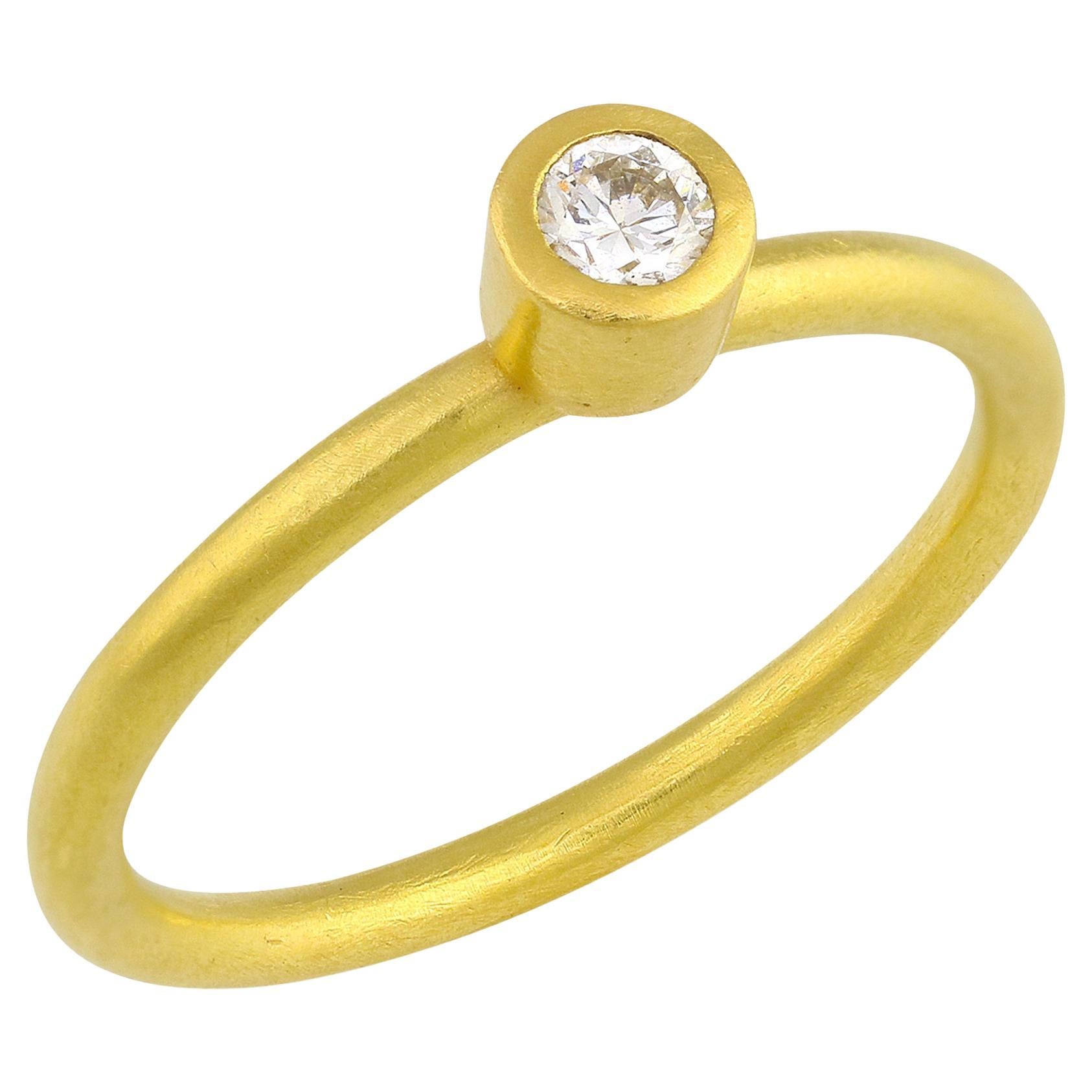 For Sale:  PHILIPPE SPENCER 3.5mm COLORLESS Diamond in 22K and 20K Gold Solitaire