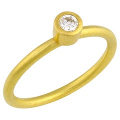 PHILIPPE SPENCER 3.5mm COLORLESS Diamond in 22K and 20K Gold Solitaire 