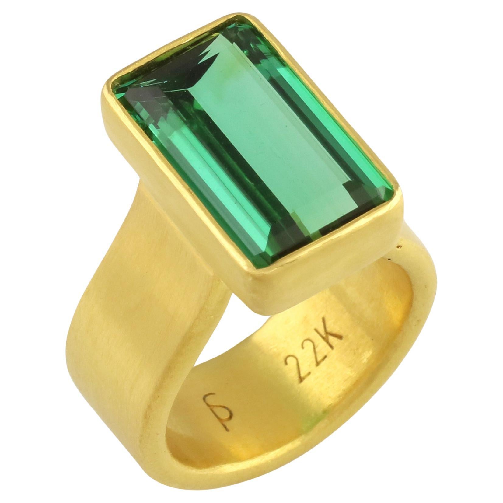 PHILIPPE SPENCER 8.4 Ct. Extra-Fine Tourmaline Statement Ring in 22K Gold