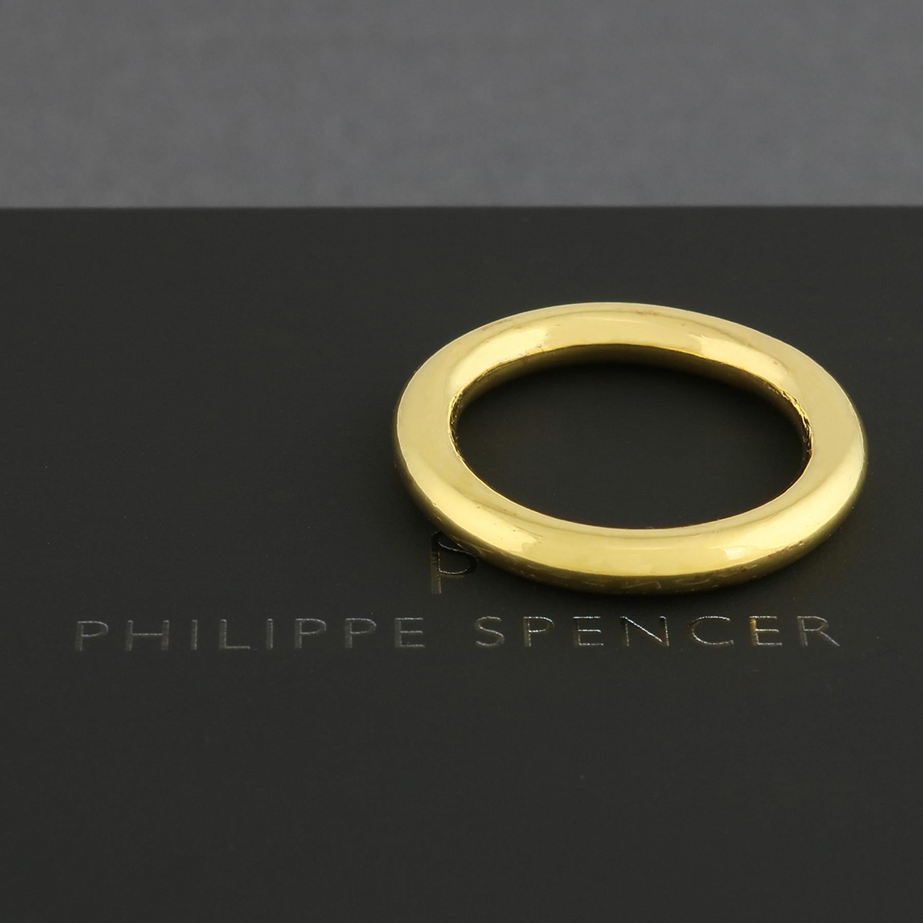 En vente :  Bague ronde organique PHILIPPE SPENCER en or massif 20 carats forgé à la main 3,8 mm 2