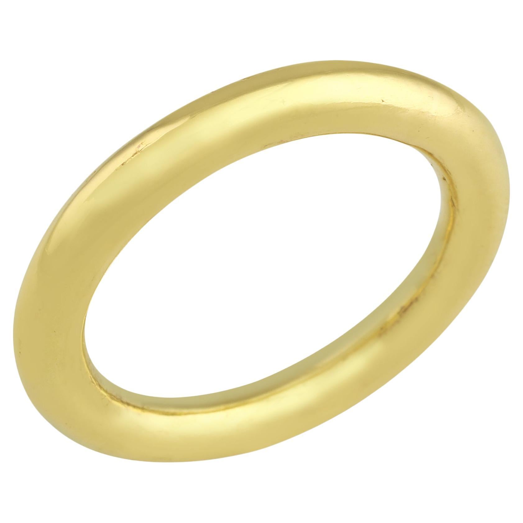PHILIPPE SPENCER Solid 20K Gold Hand-Forged 3.8mm Organic Round Ring For Sale