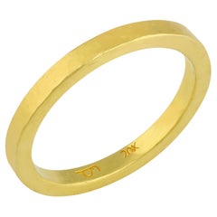 PHILIPPE SPENCER Solid 20K Gold Hand Hammered-Finish 2.5mm x 2.25mm Band