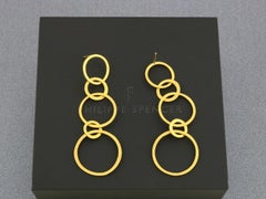 PHILIPPE SPENCER Massiv 22K Gold 5-Hoop Handgeschmiedete, baumelnde Ohrringe