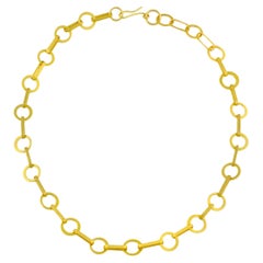 PHILIPPE SPENCER Solid 22K Gold Completely Hand-Forged Round Link Necklace