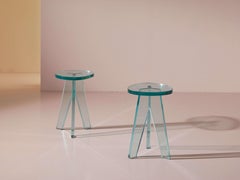 Philippe Stack Paar Prototyp-Kristallhocker mit Zertifikat von Glas Italia