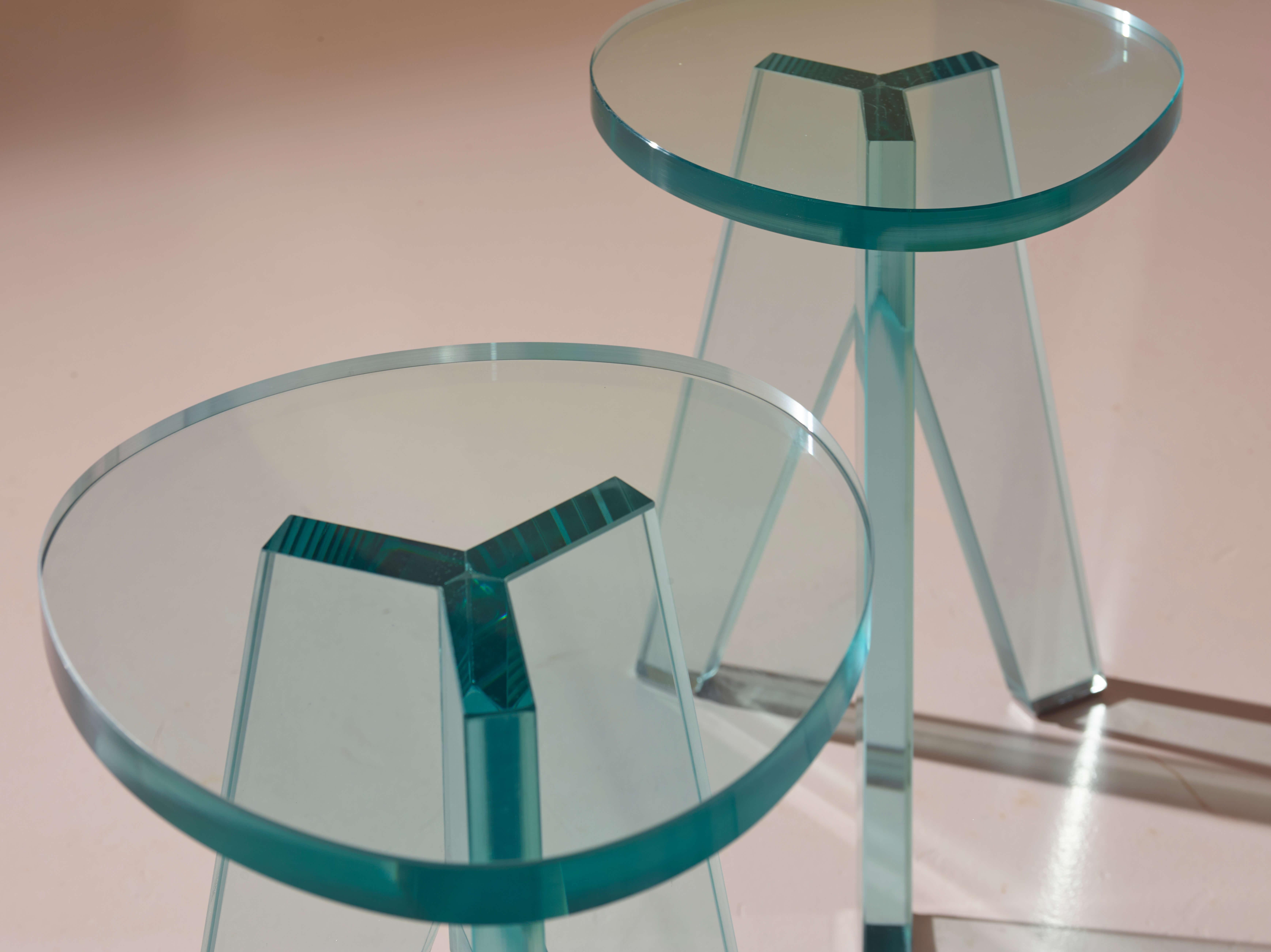 Philippe Stack par de prototipos de taburetes de cristal con certificado de Glas Italia en Bueno estado para la venta en Chiavari, Liguria