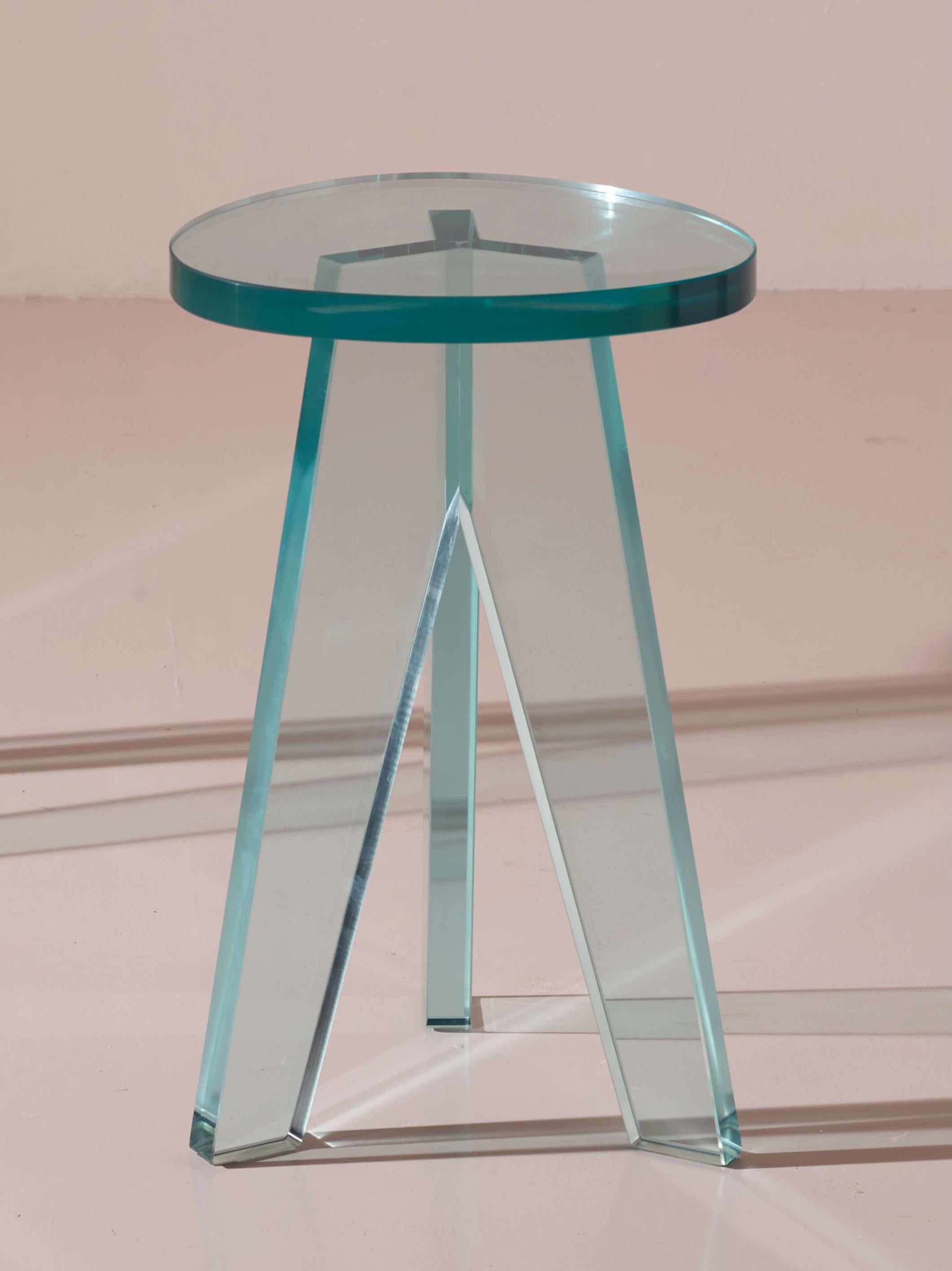 Philippe Stack par de prototipos de taburetes de cristal con certificado de Glas Italia Vidrio en venta