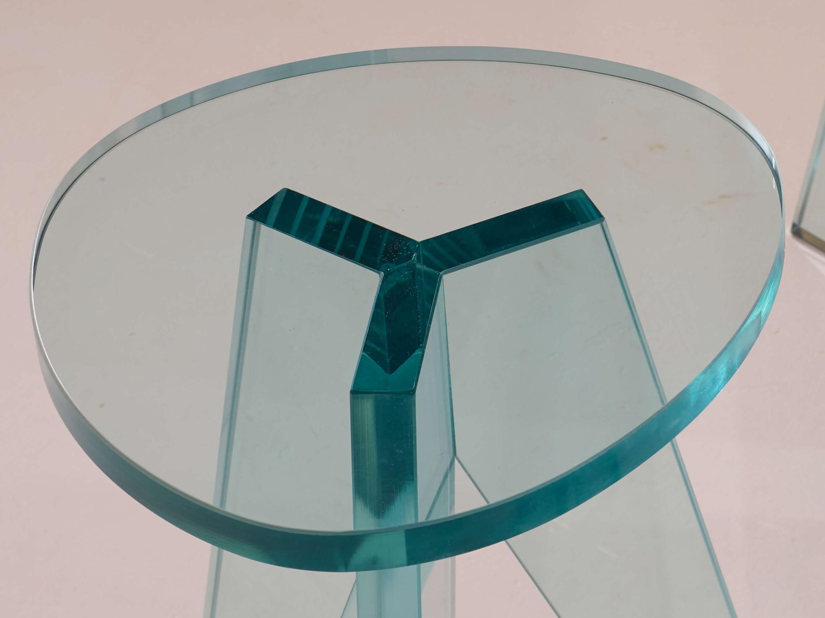 Philippe Stack par de prototipos de taburetes de cristal con certificado de Glas Italia en venta 1