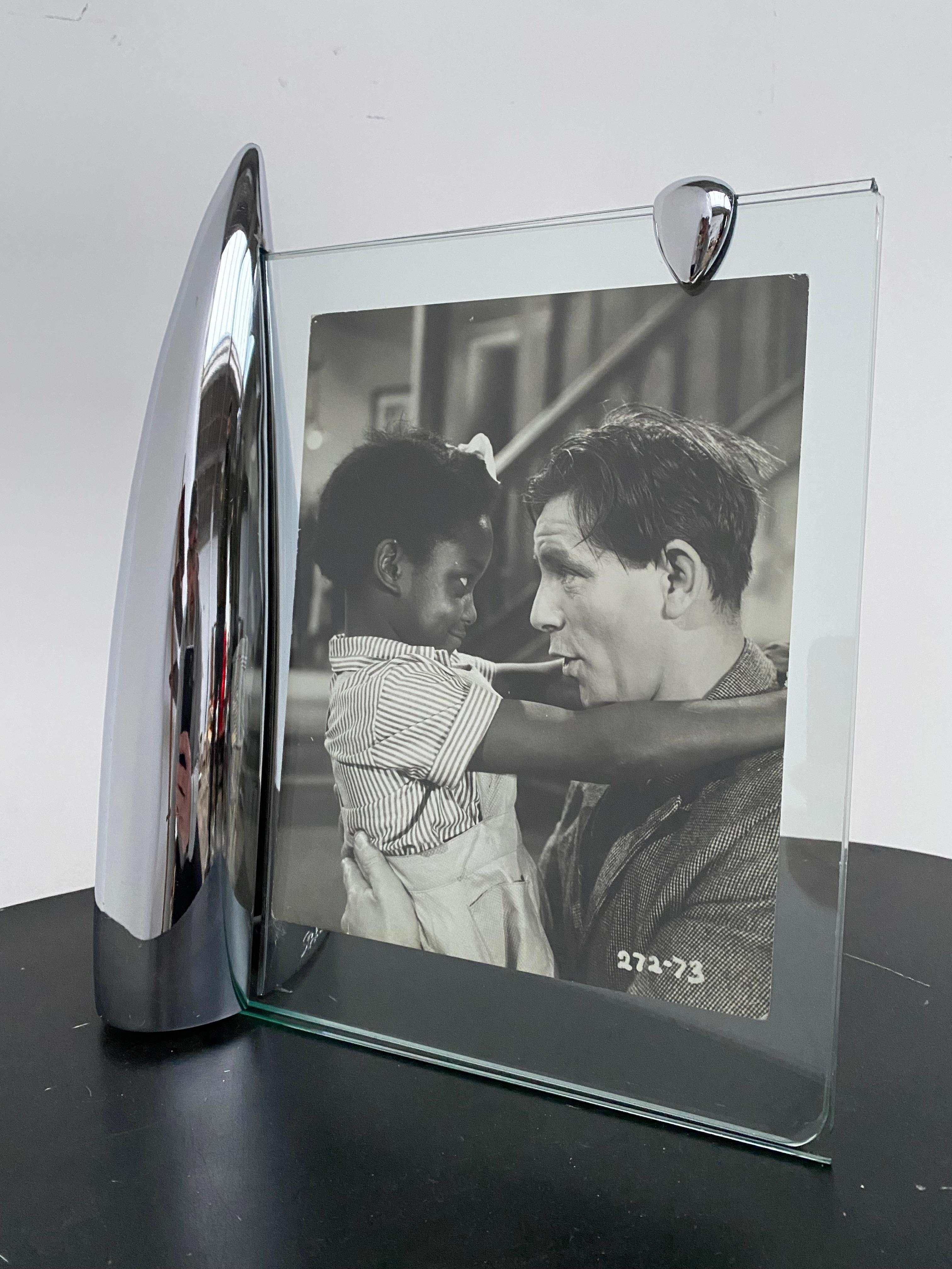 Cast Philippe Starck 1989 Shark Collection Chrome Picture Photo Frame For Sale