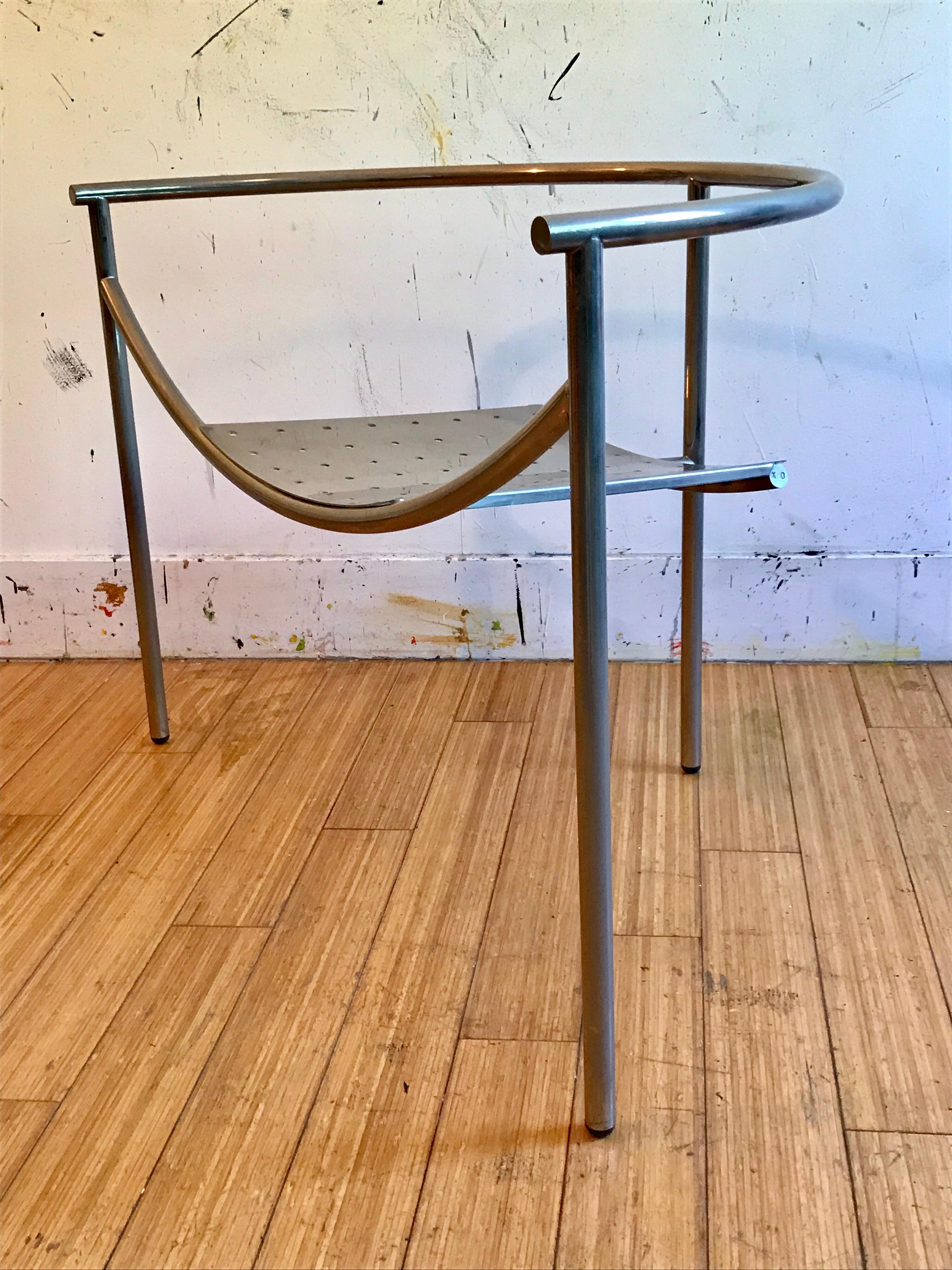 20th Century Philippe Starck Steel Accent Chair, 1980s