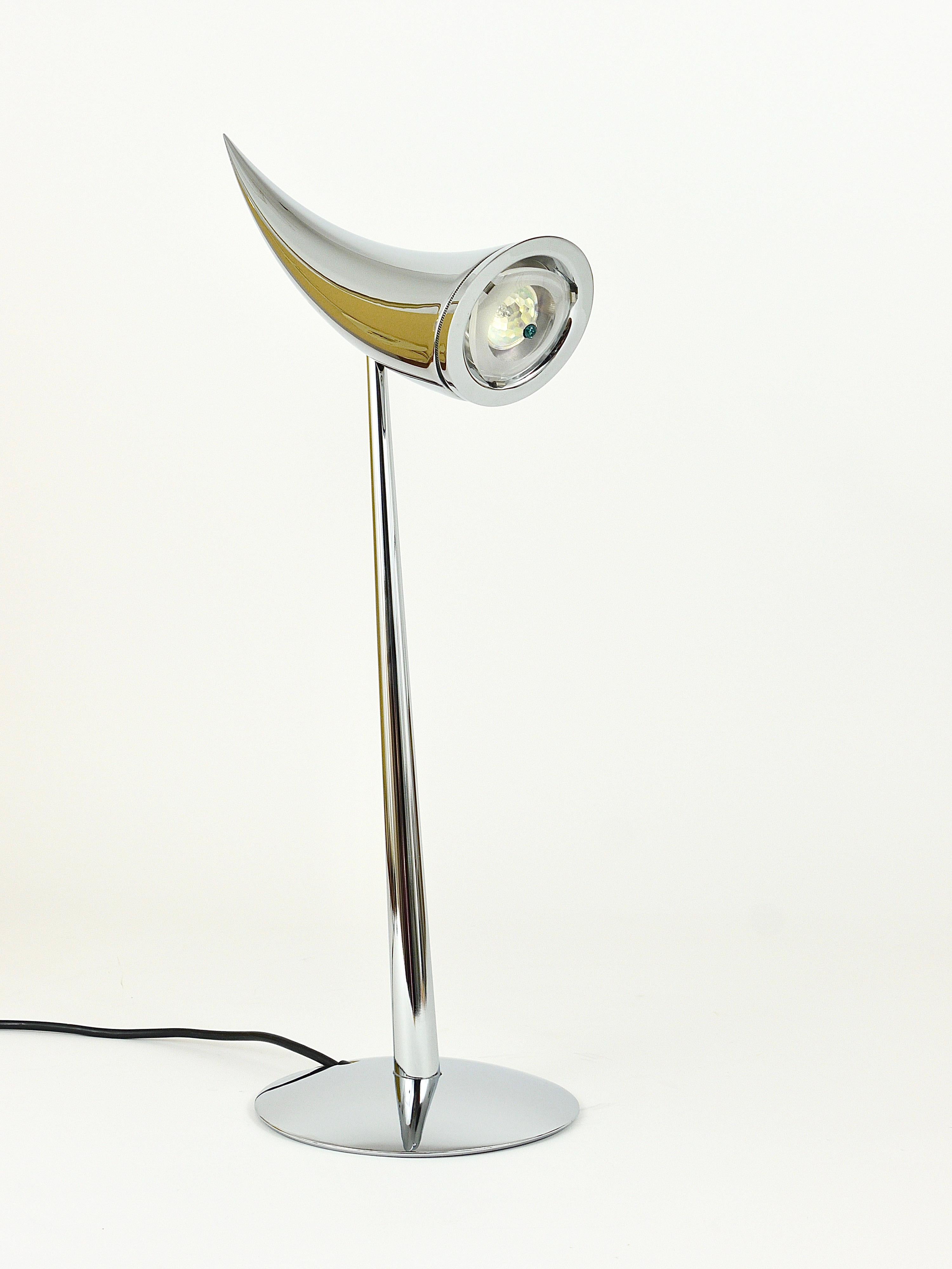 Lampe de bureau Ara de Philippe Starck, chrome, post-moderne par Flos Italie, années 1980 6