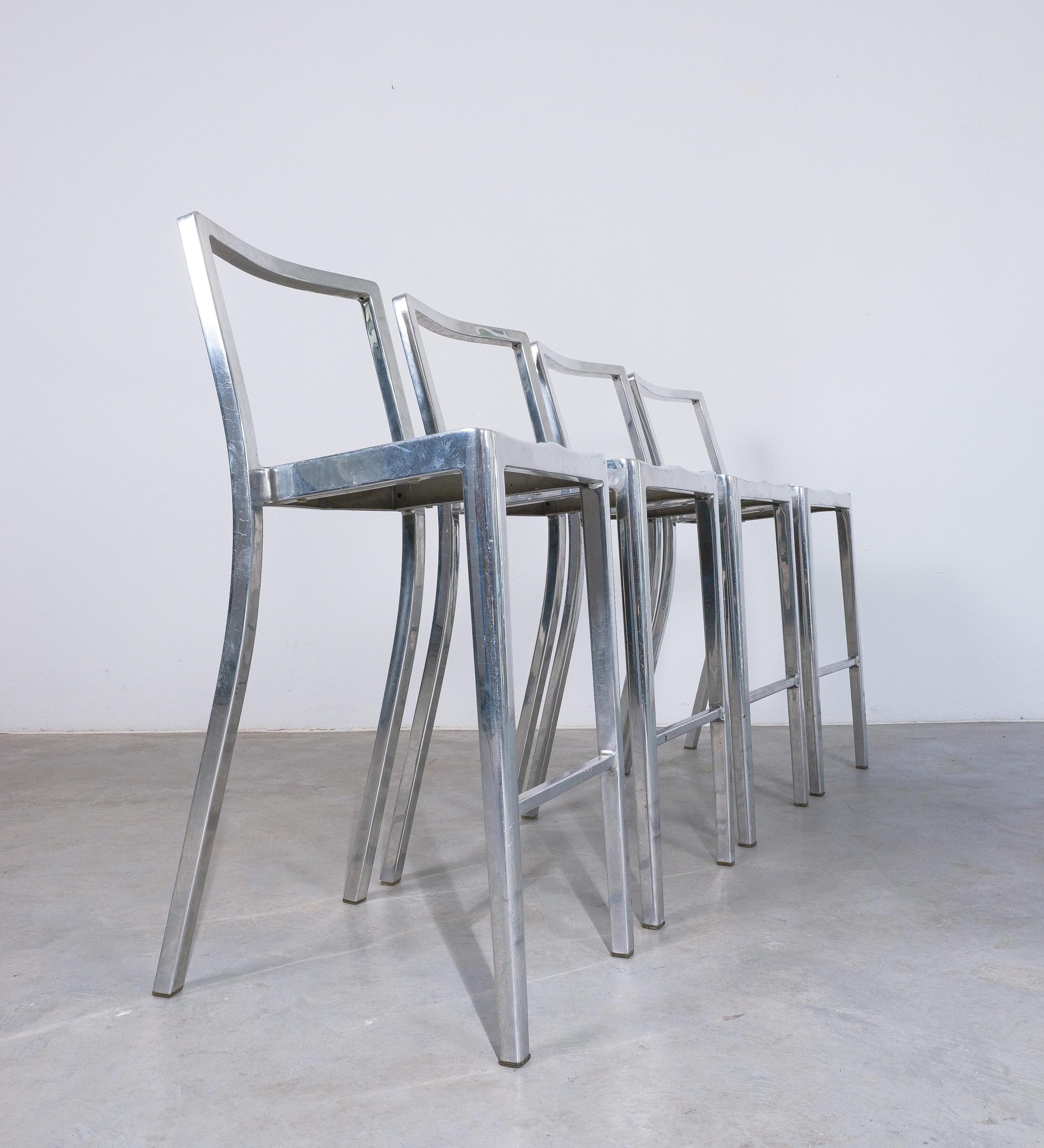 Philippe Starck Bar Stools Hudson Aluminum 2000 In Good Condition In Vienna, AT