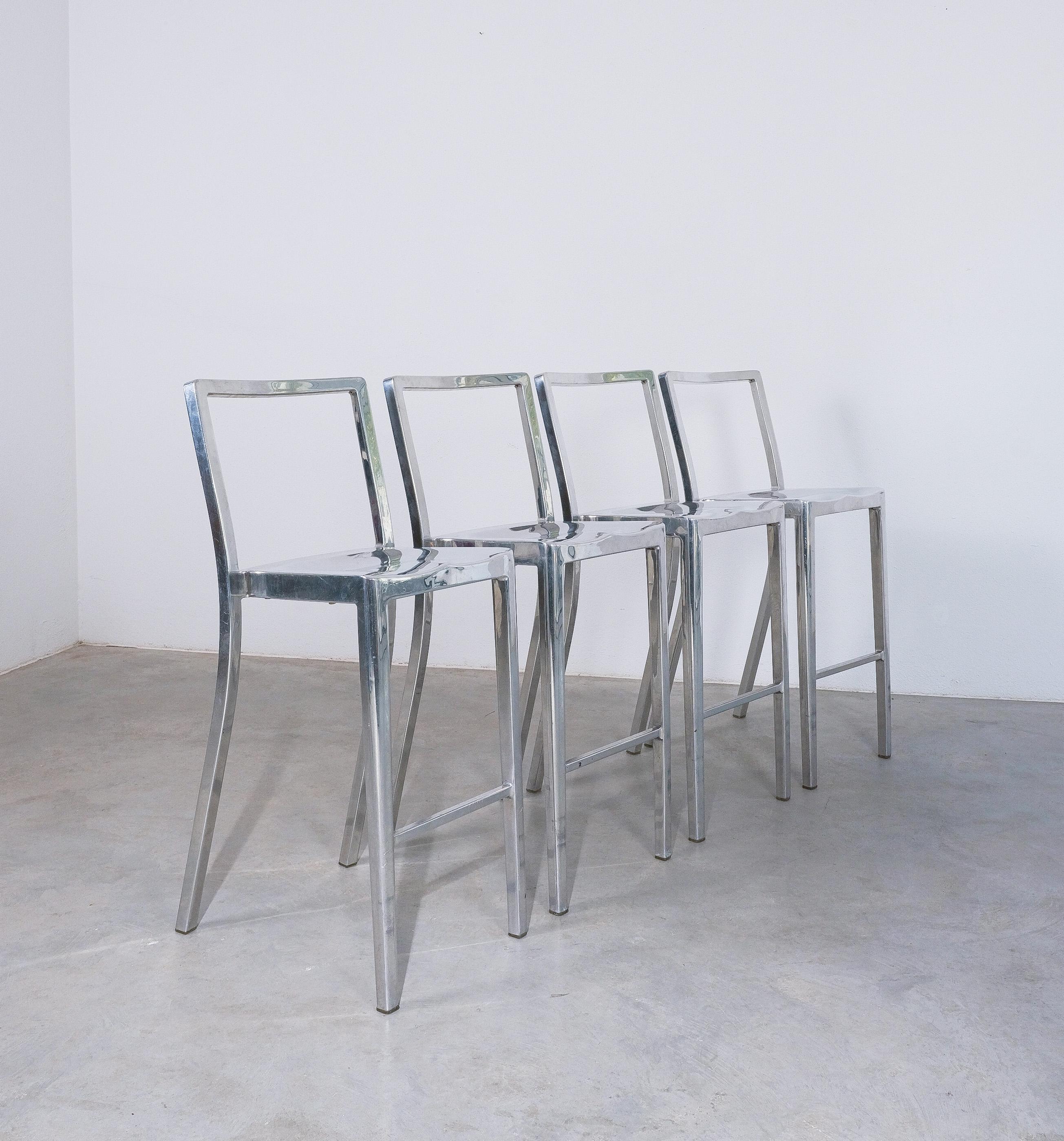 Philippe Starck Barhocker Hudson Aluminium 2000 (21. Jahrhundert und zeitgenössisch)