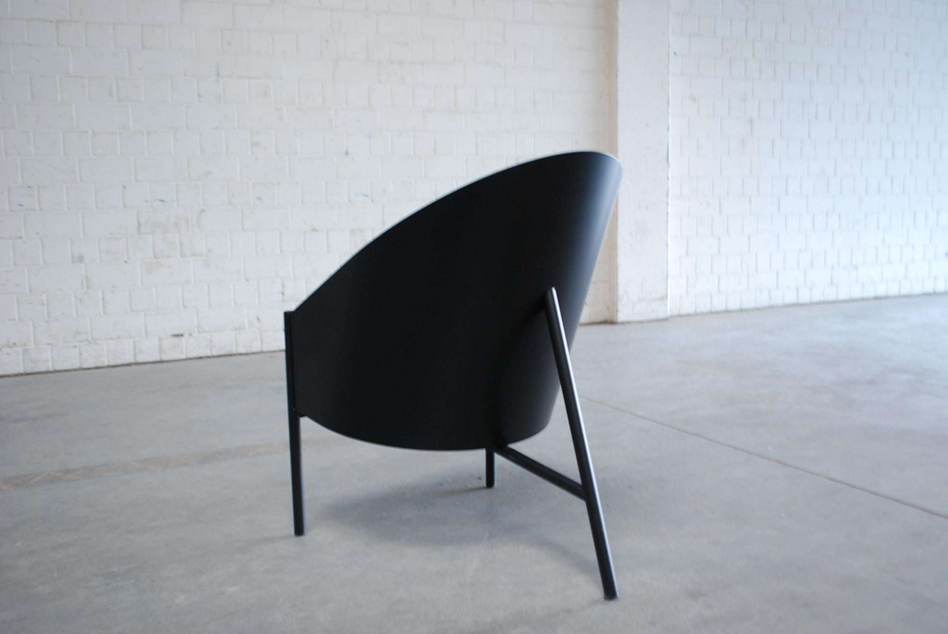 Philippe Starck Black Chair Armchair Driade Aleph Model Pratfall For Sale 3