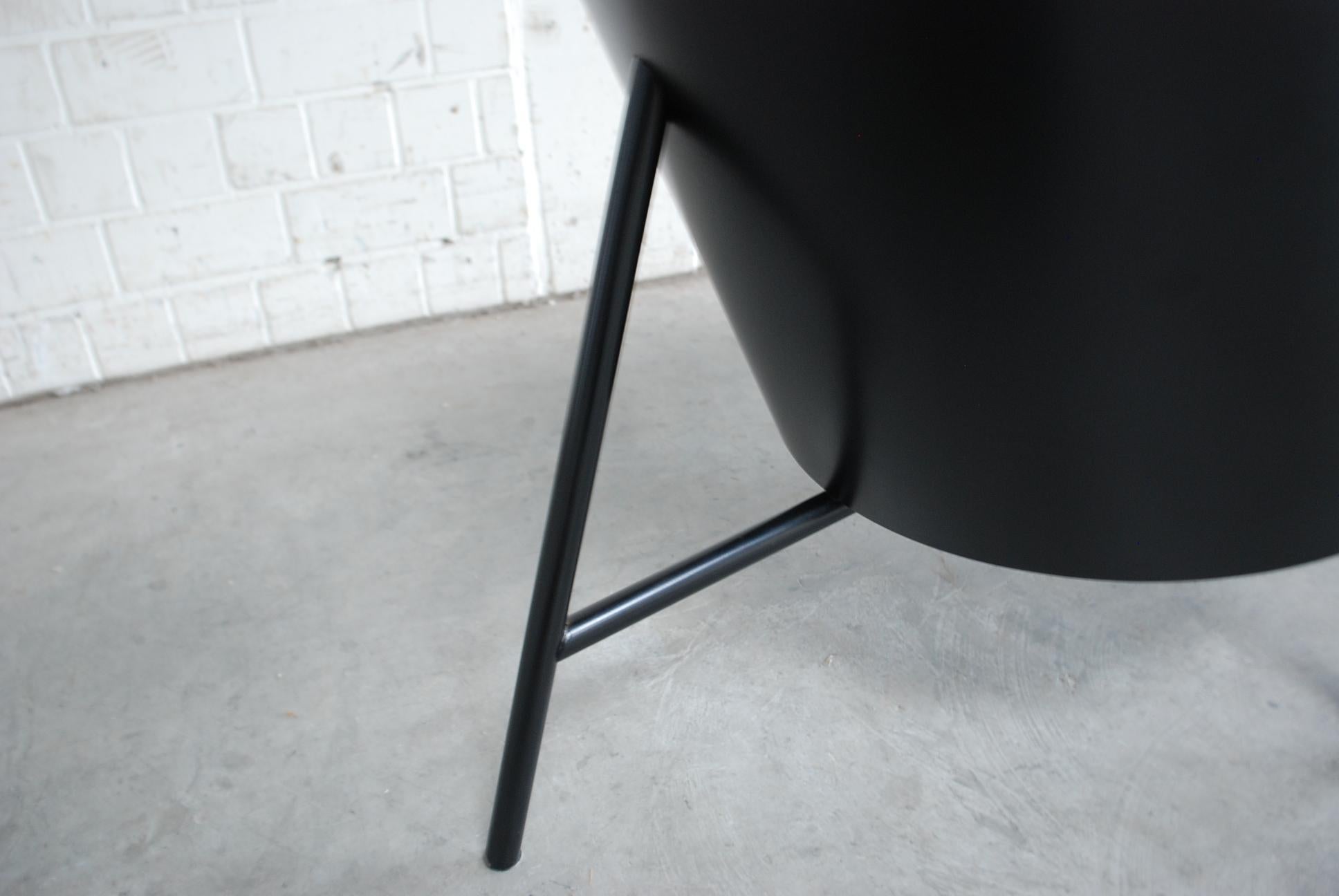 Philippe Starck Black Chair Armchair Driade Aleph Model Pratfall For Sale 3