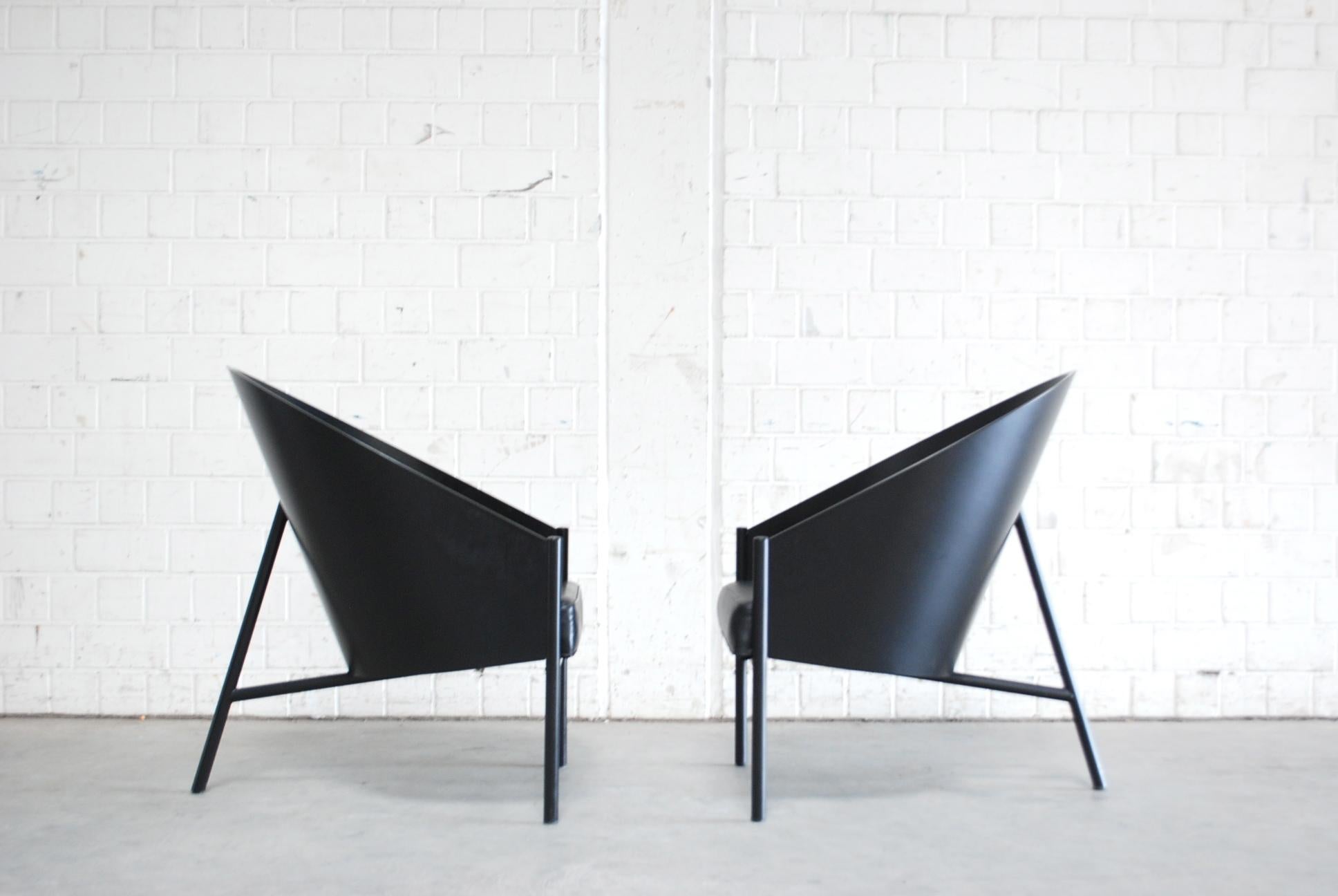 Philippe Starck Black Chair Armchair Driade Aleph Model Pratfall For Sale 7