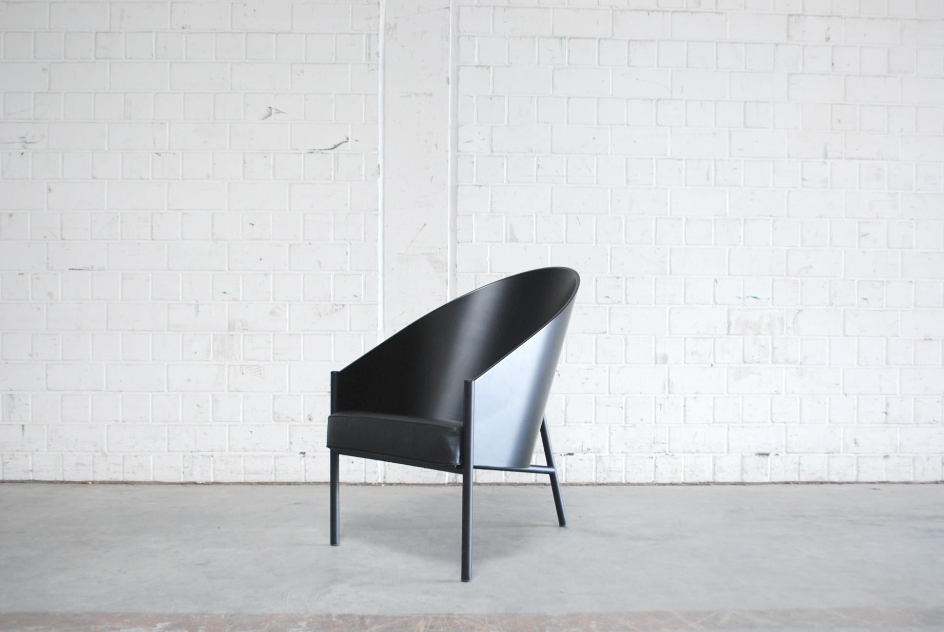 Italian Philippe Starck Black Chair Armchair Driade Aleph Model Pratfall For Sale