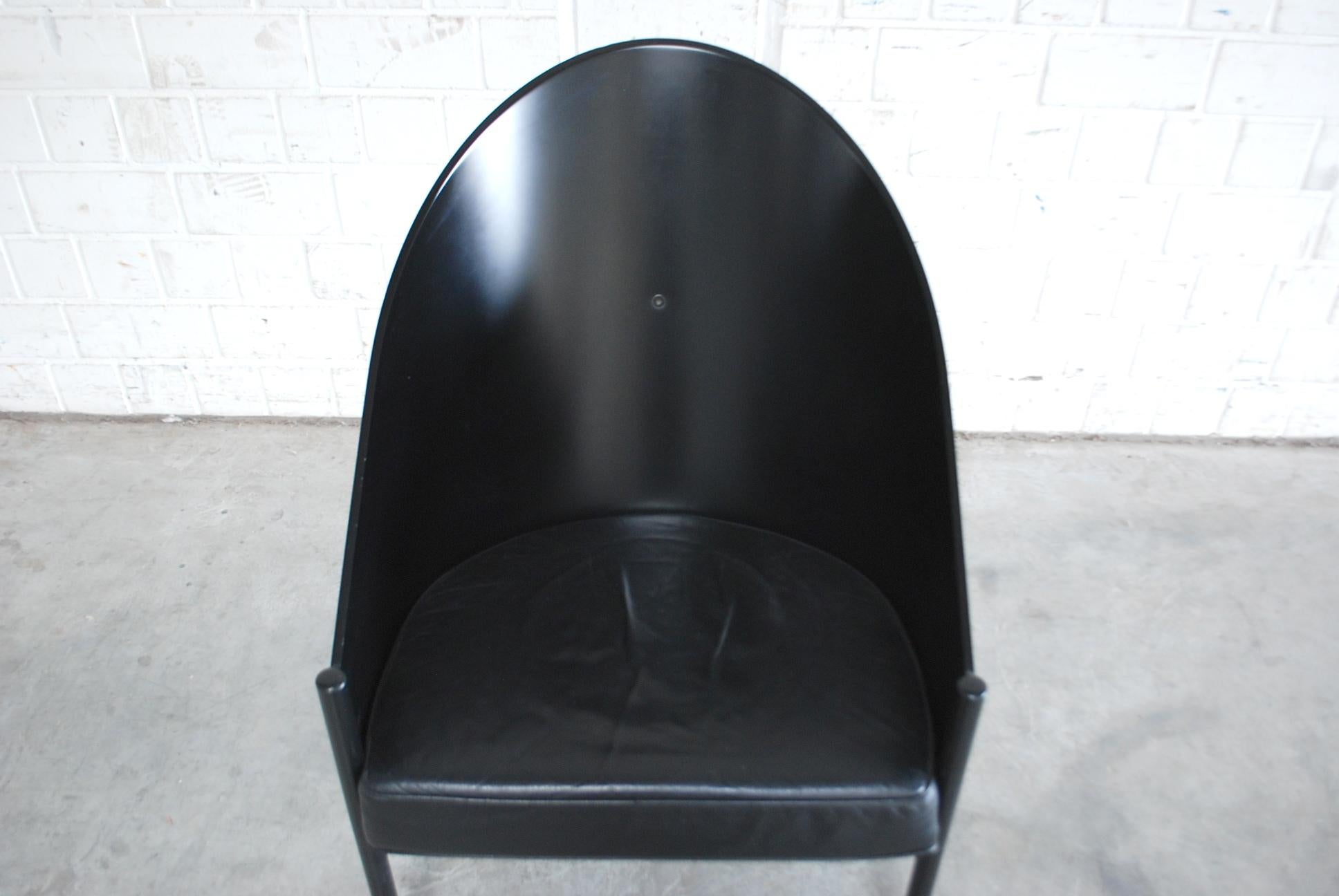 Late 20th Century Philippe Starck Black Chair Armchair Driade Aleph Model Pratfall For Sale