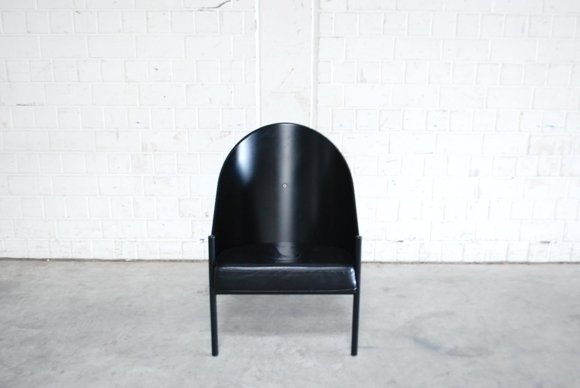 Steel Philippe Starck Black Chair Armchair Driade Aleph Model Pratfall For Sale