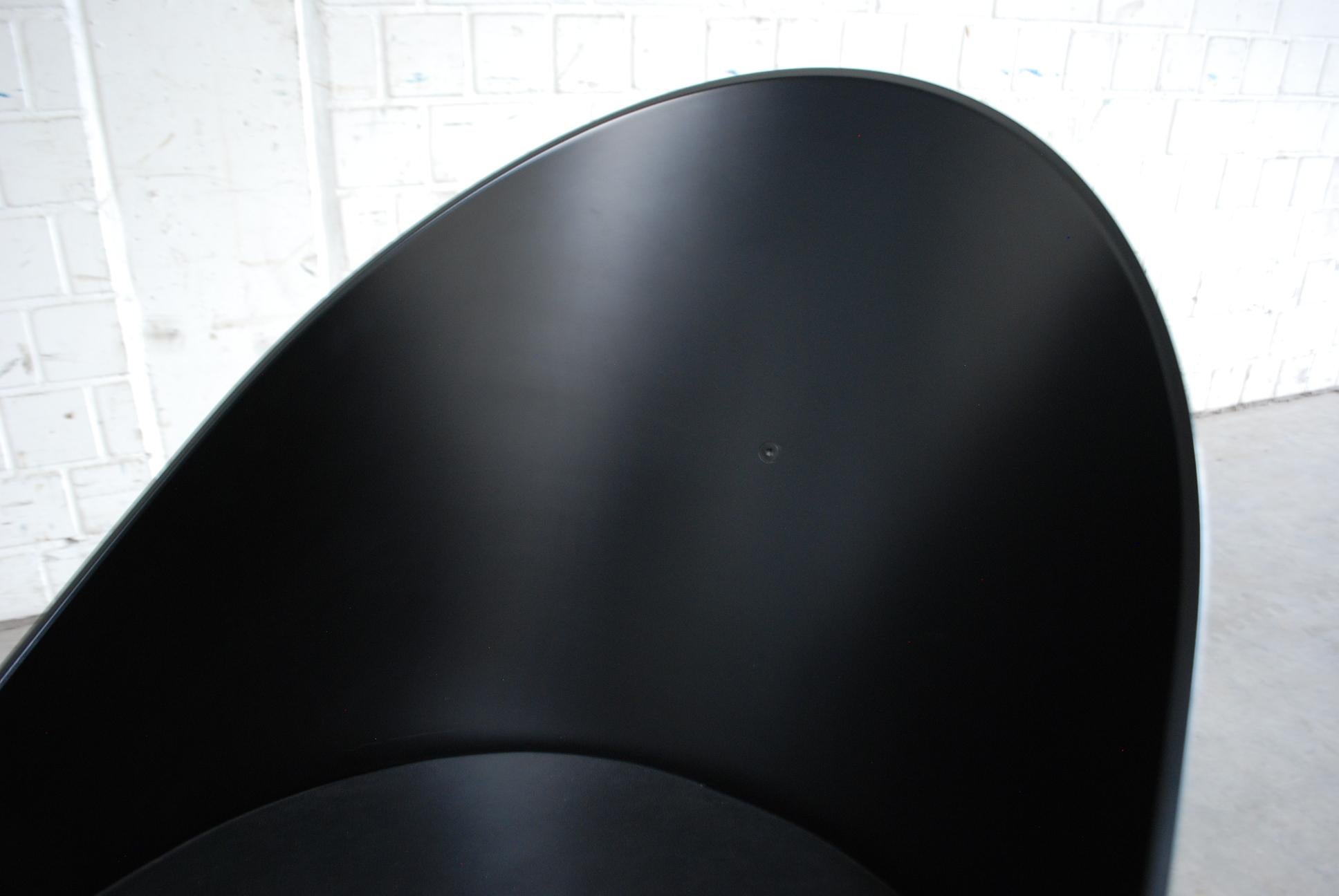 Philippe Starck Black Chair Armchair Driade Aleph Model Pratfall For Sale 2