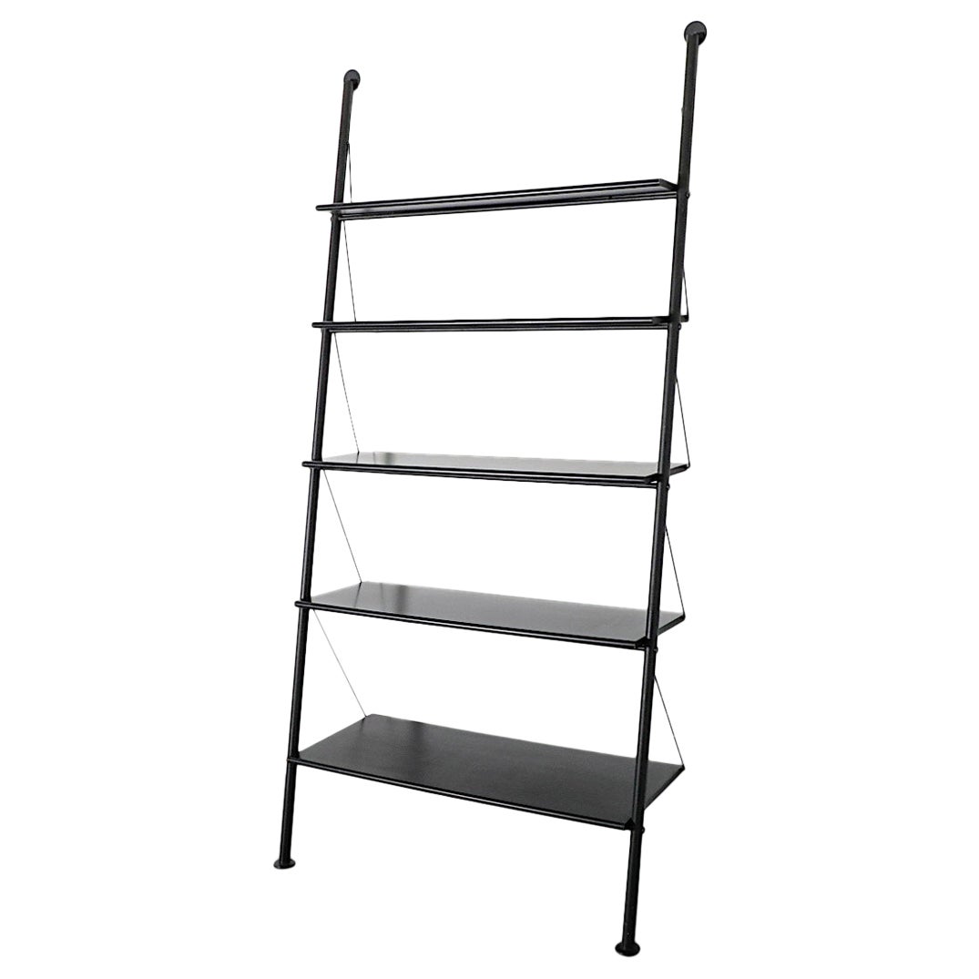 Philippe Starck Black Enameled Metal "John Ild" Bookshelf, 1977 For Sale