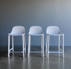 Philippe Starck Broom Barstools in White for Emeco, 'Set of Three'