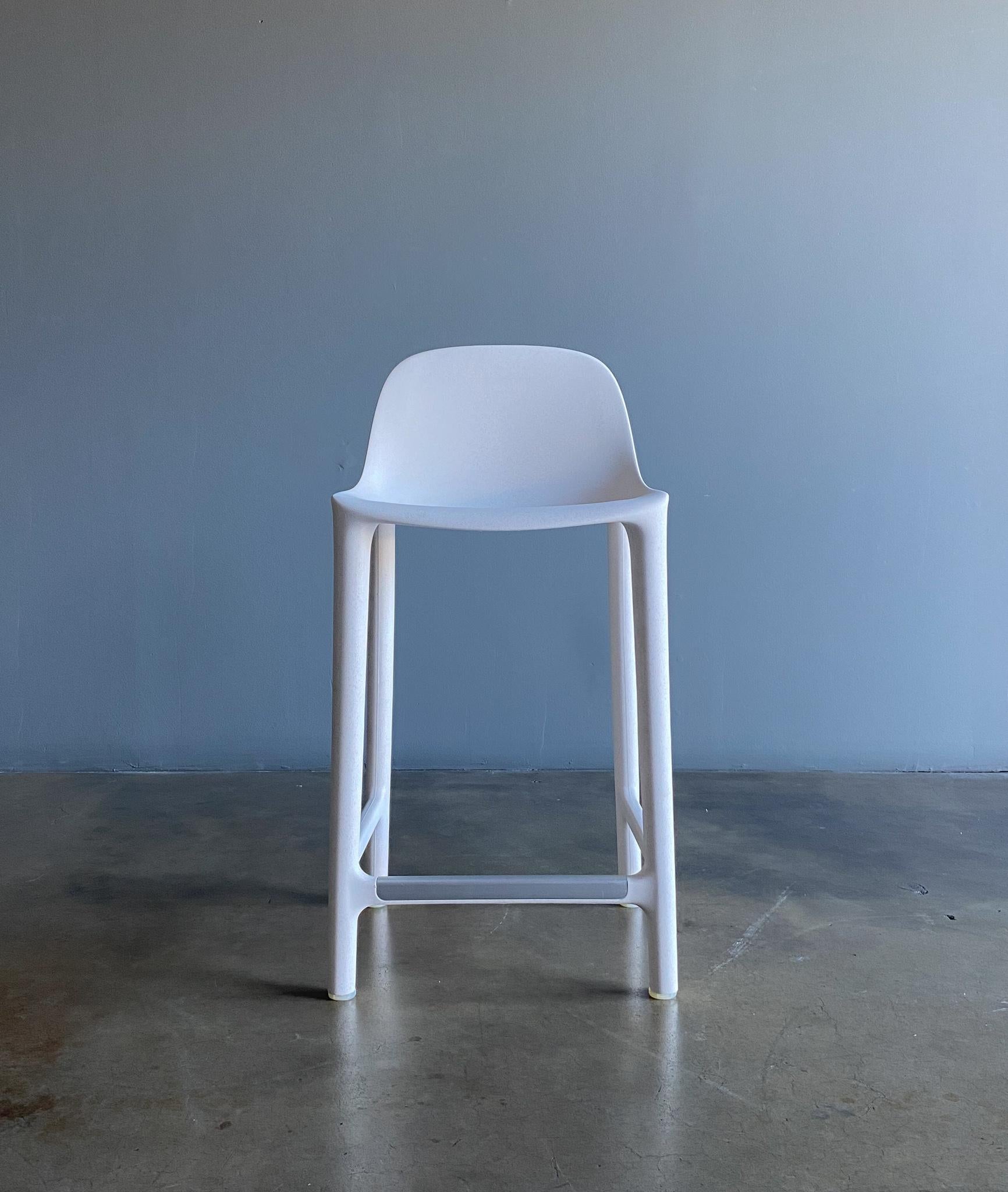 Contemporary Philippe Starck Broom Barstools in White for Emeco, 'Set of Three'