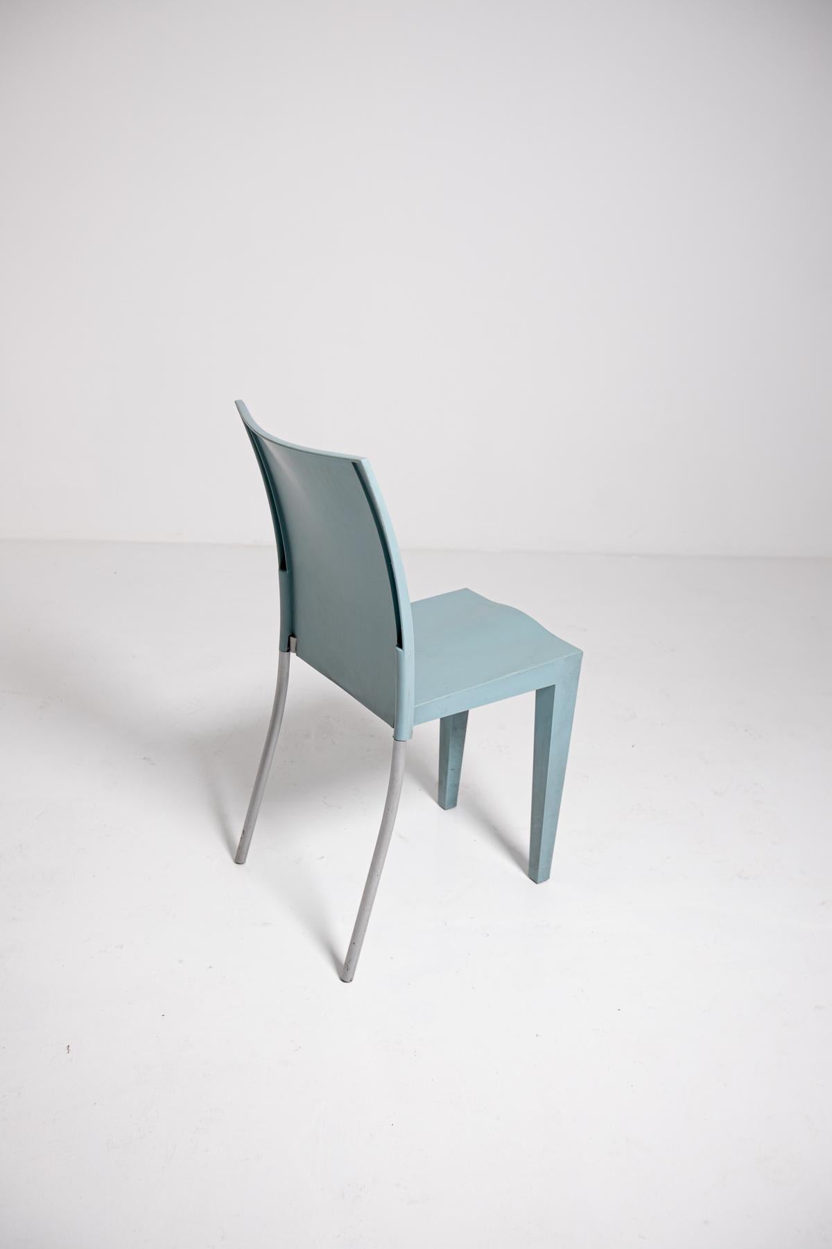 Philippe Starck by Kartell Set of Eight Light Blue Propylene Chairs, 1990s 3