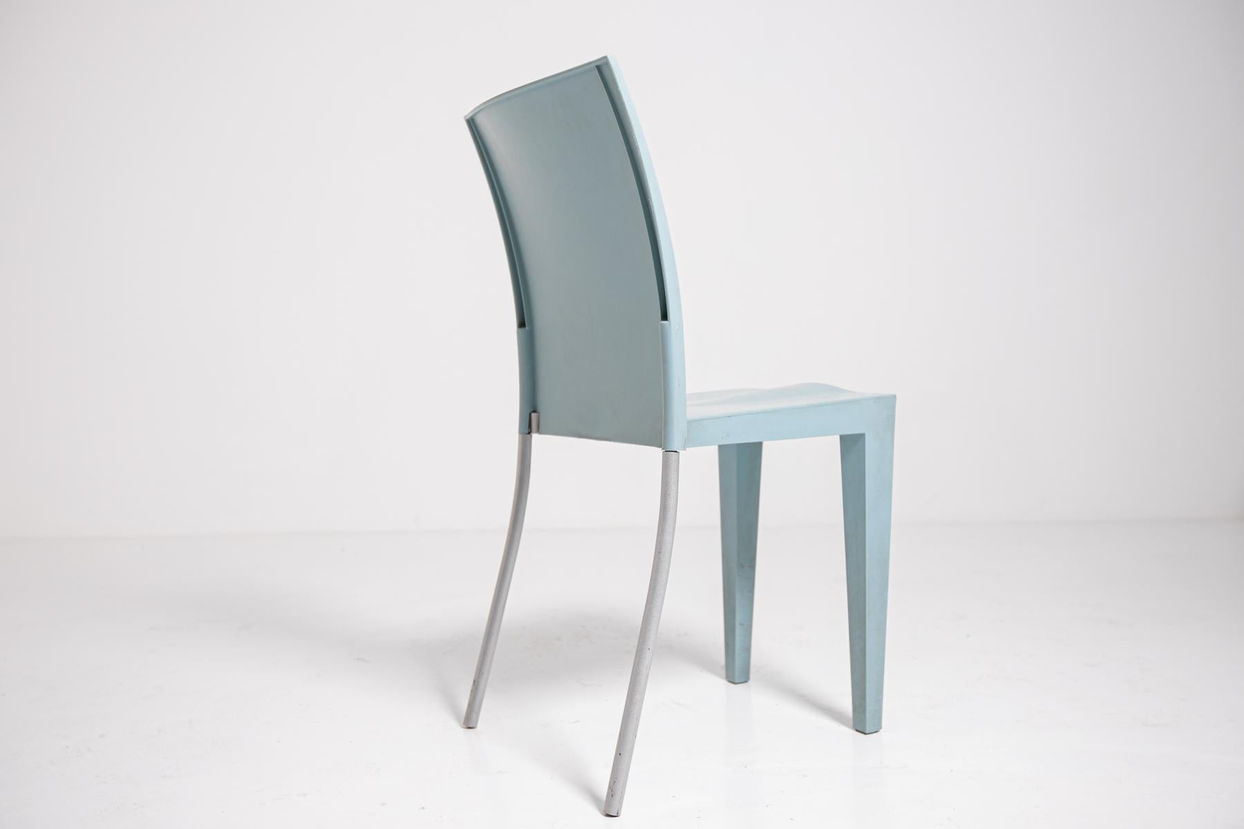 Philippe Starck by Kartell Set of Eight Light Blue Propylene Chairs, 1990s 4