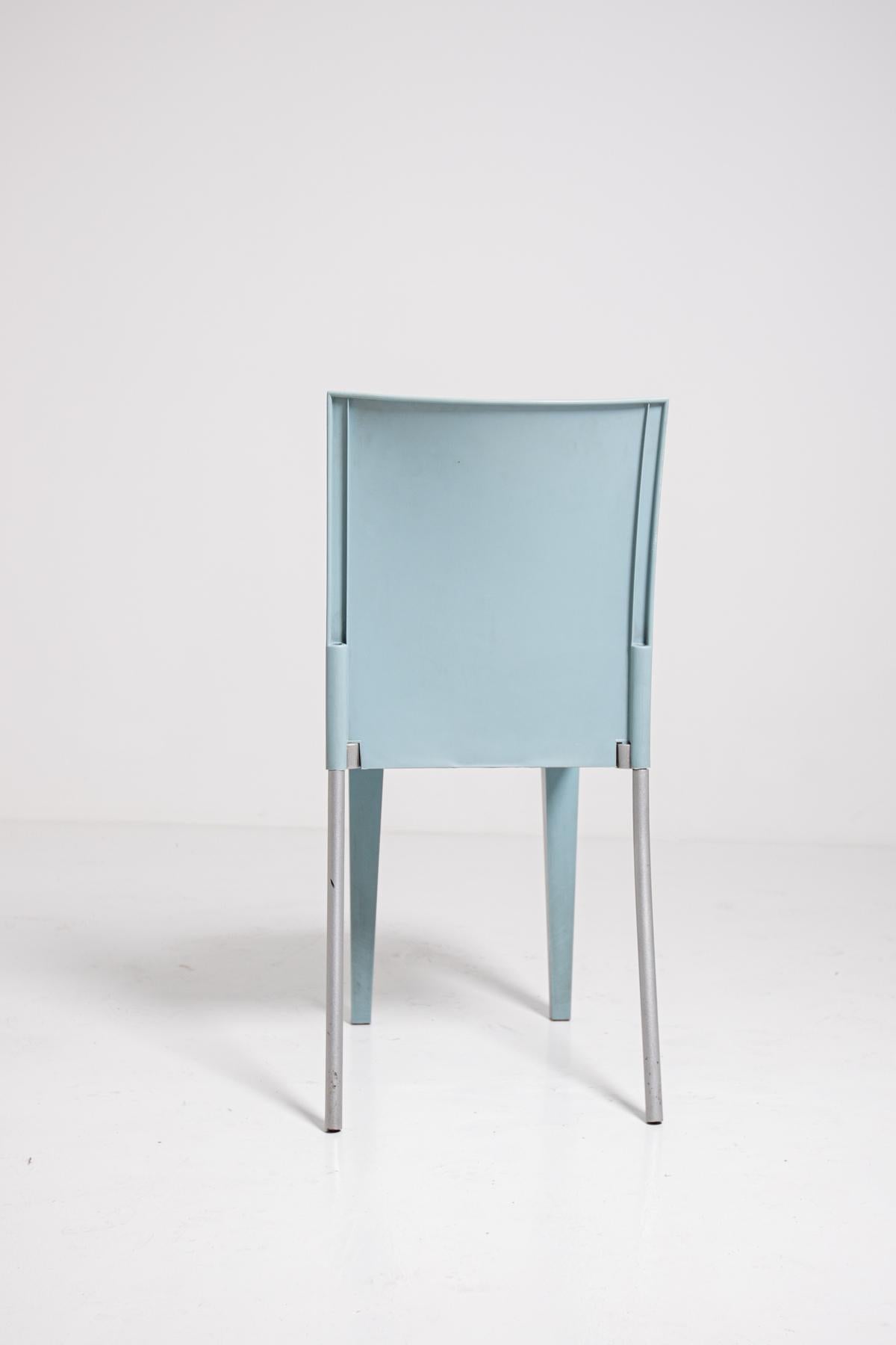 Philippe Starck by Kartell Set of Eight Light Blue Propylene Chairs, 1990s 5