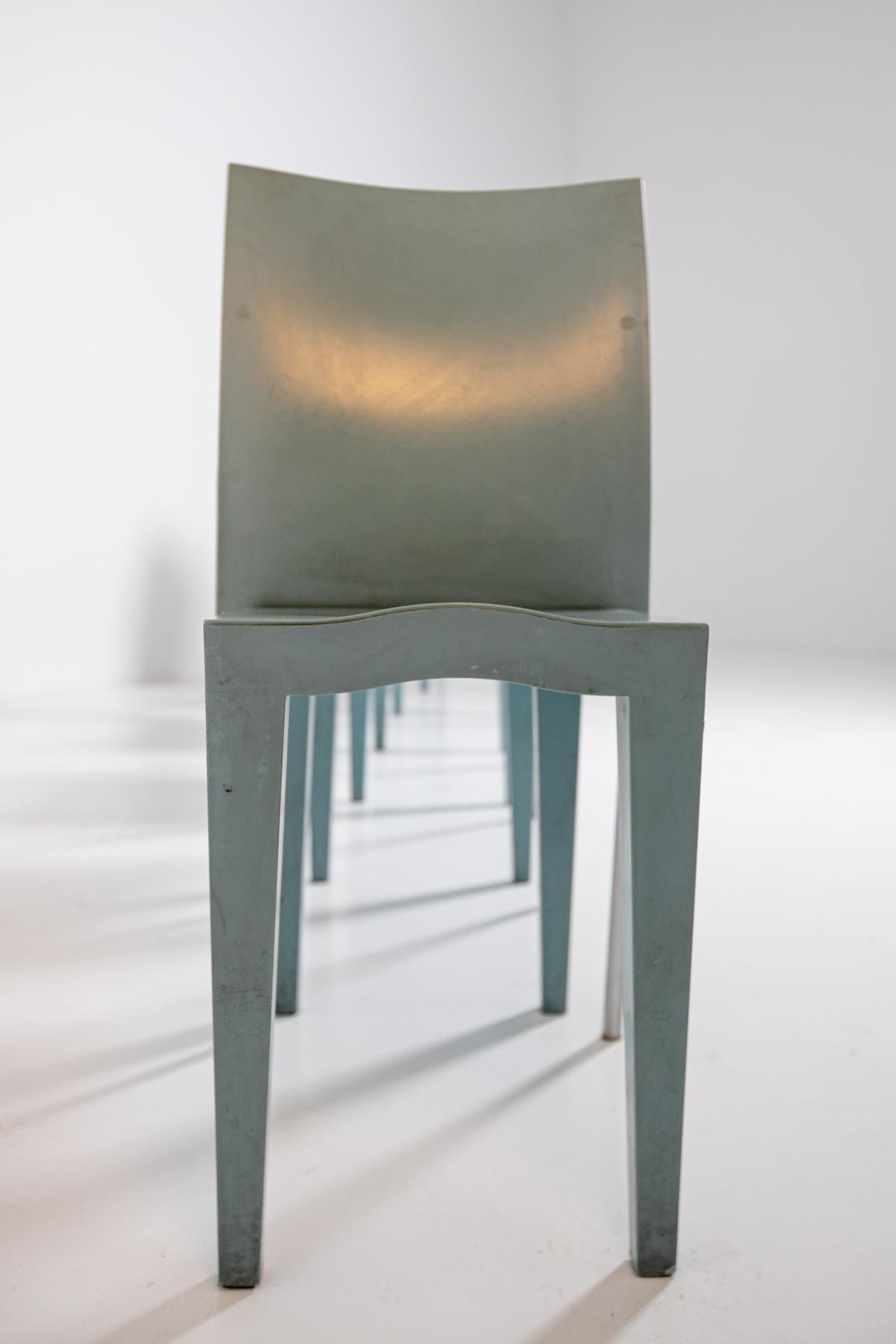 Late 20th Century Philippe Starck by Kartell Set of Eight Light Blue Propylene Chairs, 1990s