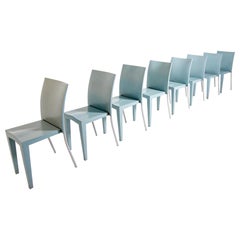 Philippe Starck by Kartell Set of Eight Light Blue Propylene Chairs, 1990s