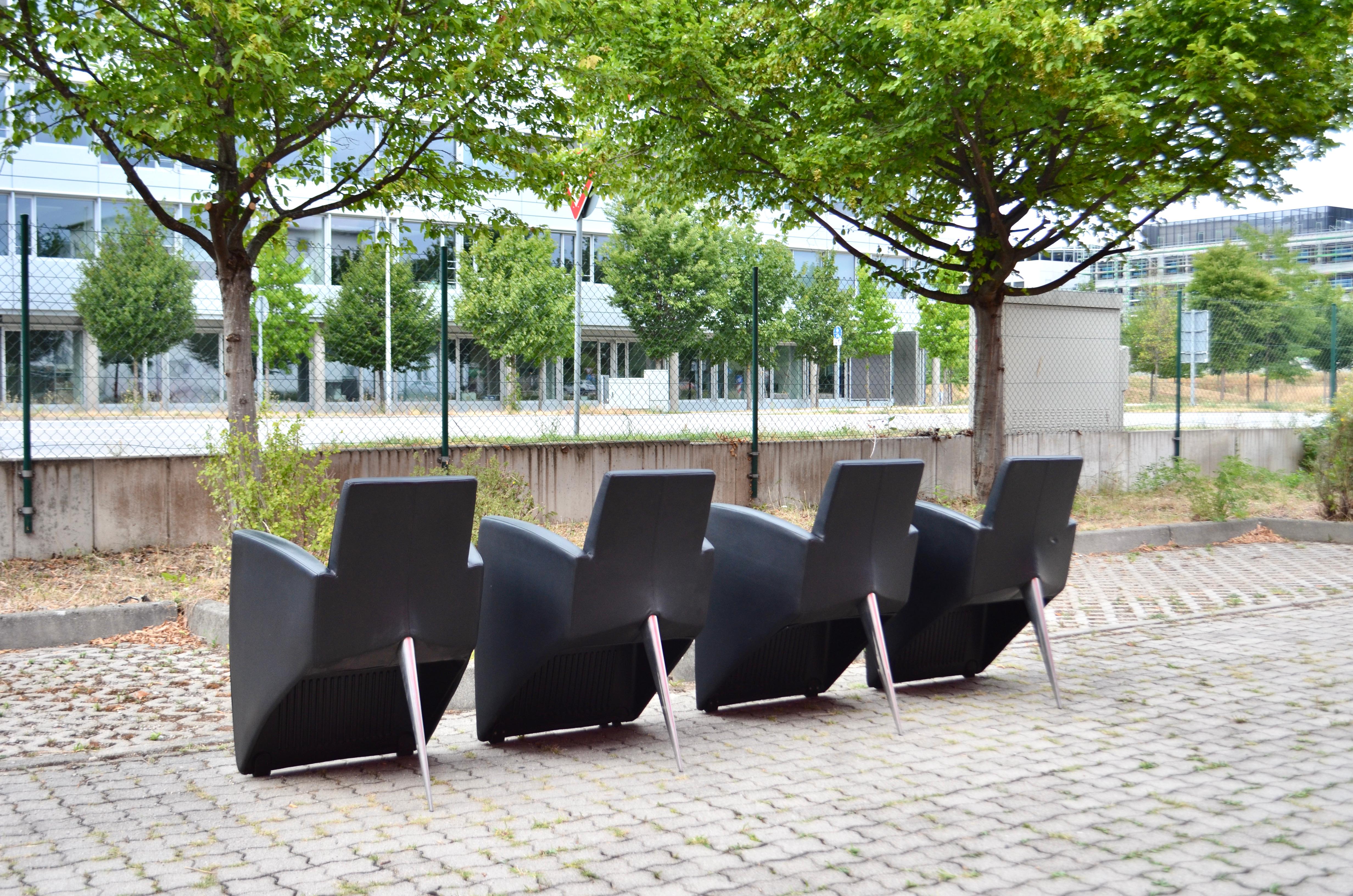 Moderne Philippe Starck ensemble de 4 fauteuils de chaise Driade Aleph Modèle Jack Lang en vente