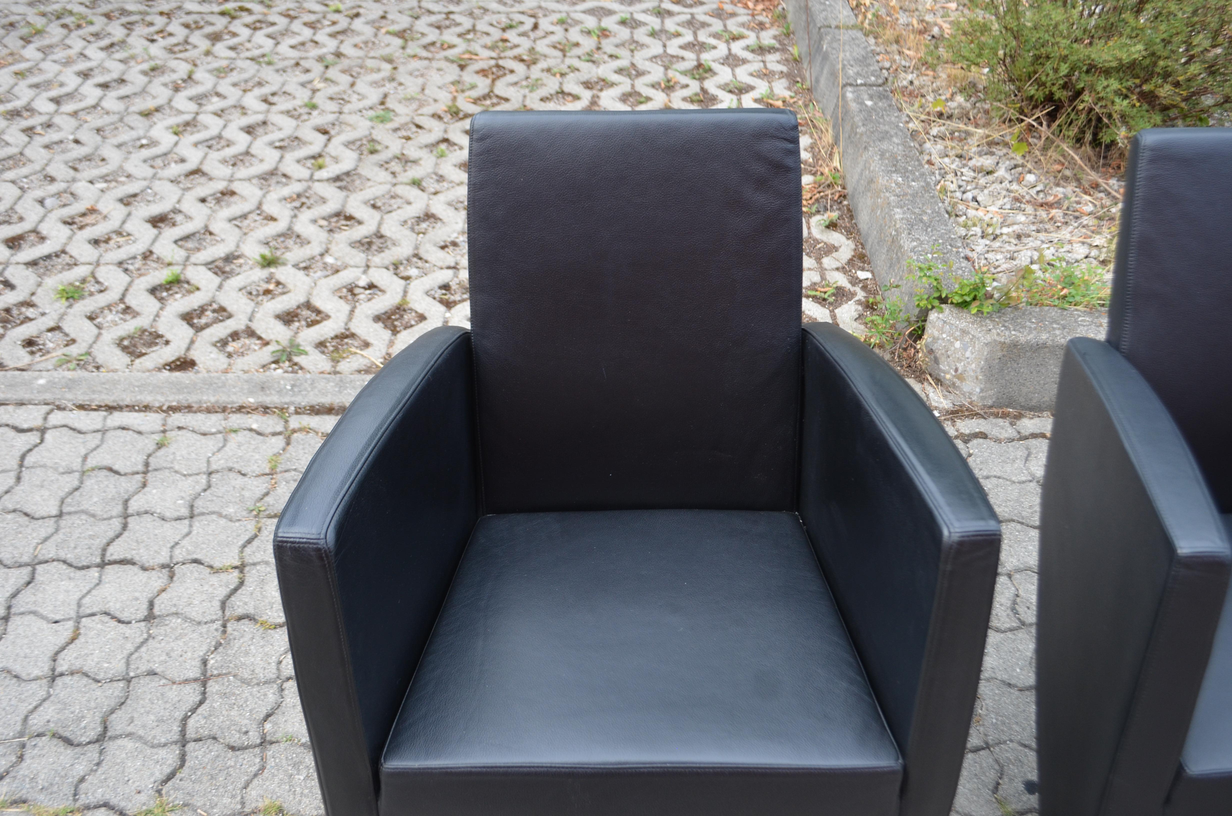 Leather Philippe Starck Chair Armchair Chair Driade Aleph Model Jack Lang Set of 4 For Sale