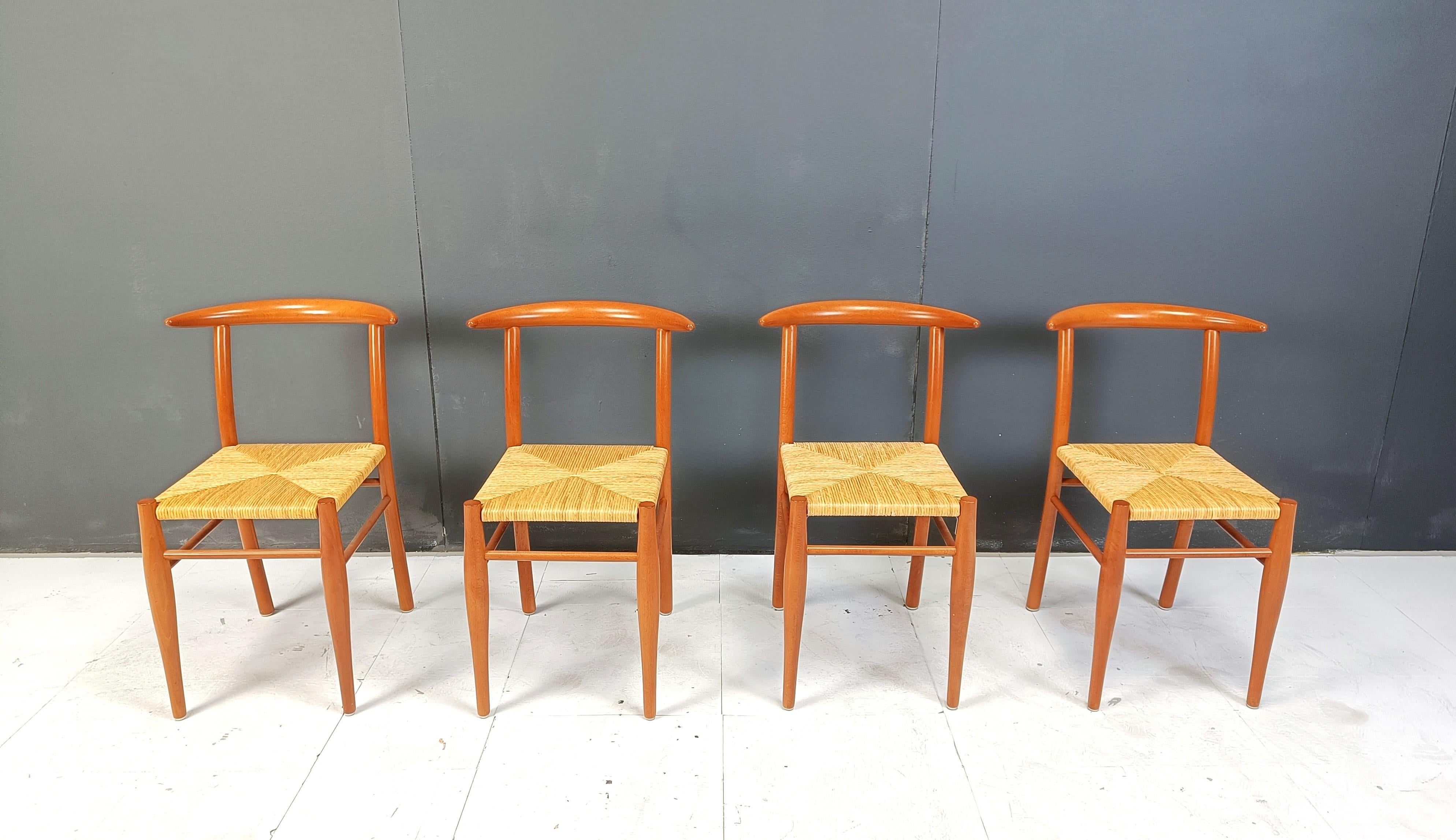 Italian Philippe Starck chairs model Tessa nature edition Driade Aleph 1990 set of 4