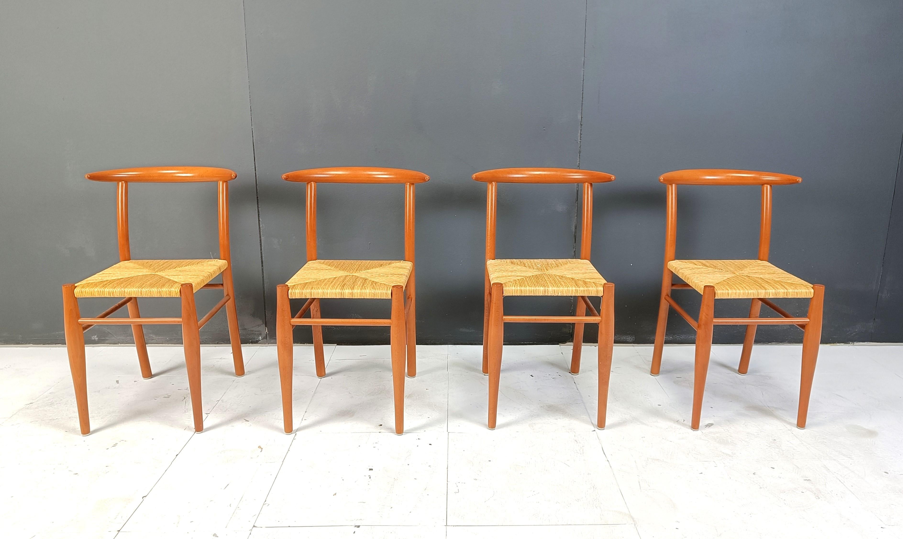 Philippe Starck chairs model Tessa nature edition Driade Aleph 1990 set of 4 In Good Condition In Leuven, Vlaams Gewest